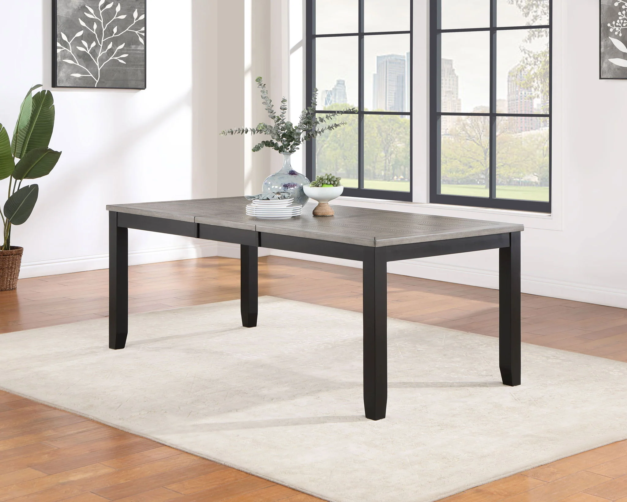Elodie Rectangular 78-inch Extension Leaf Dining Table Black - Image 2