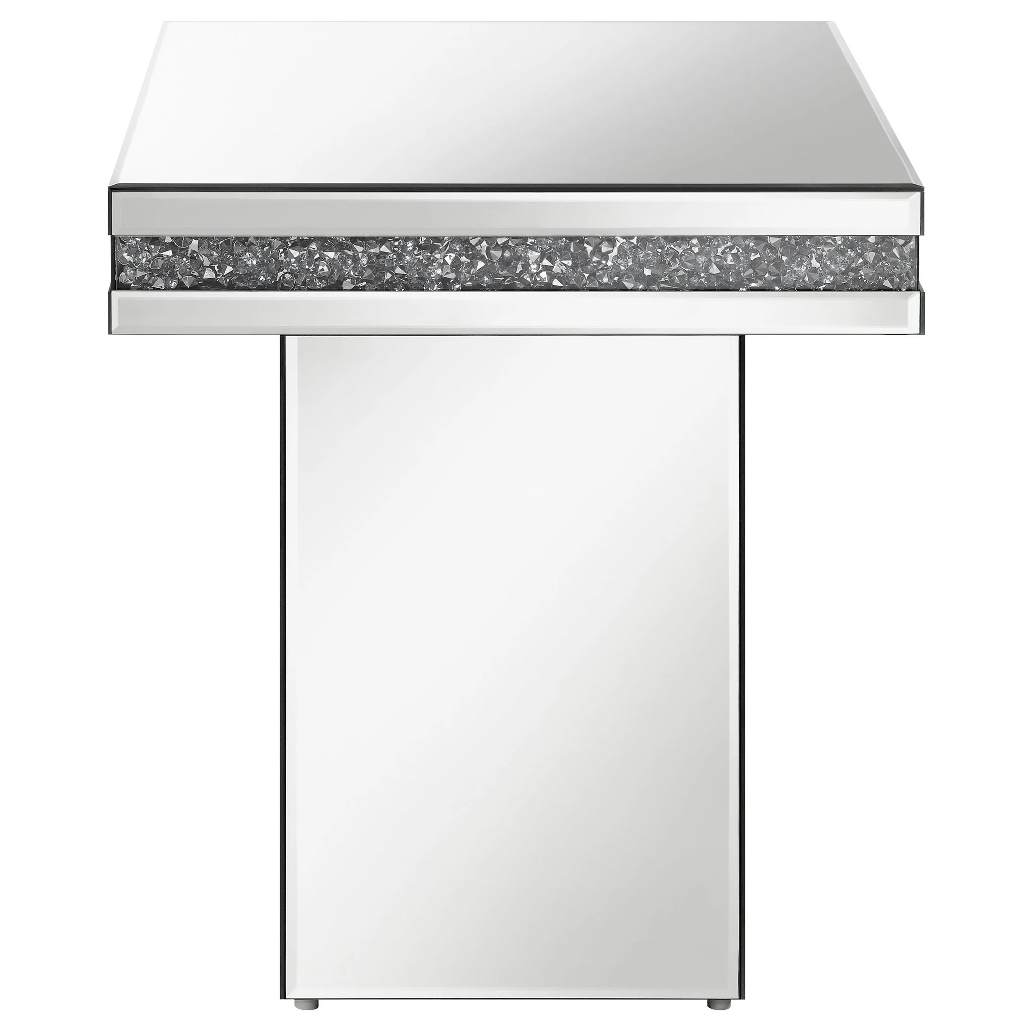 Elora Square Mirrored Accent Side Table Silver - Image 4