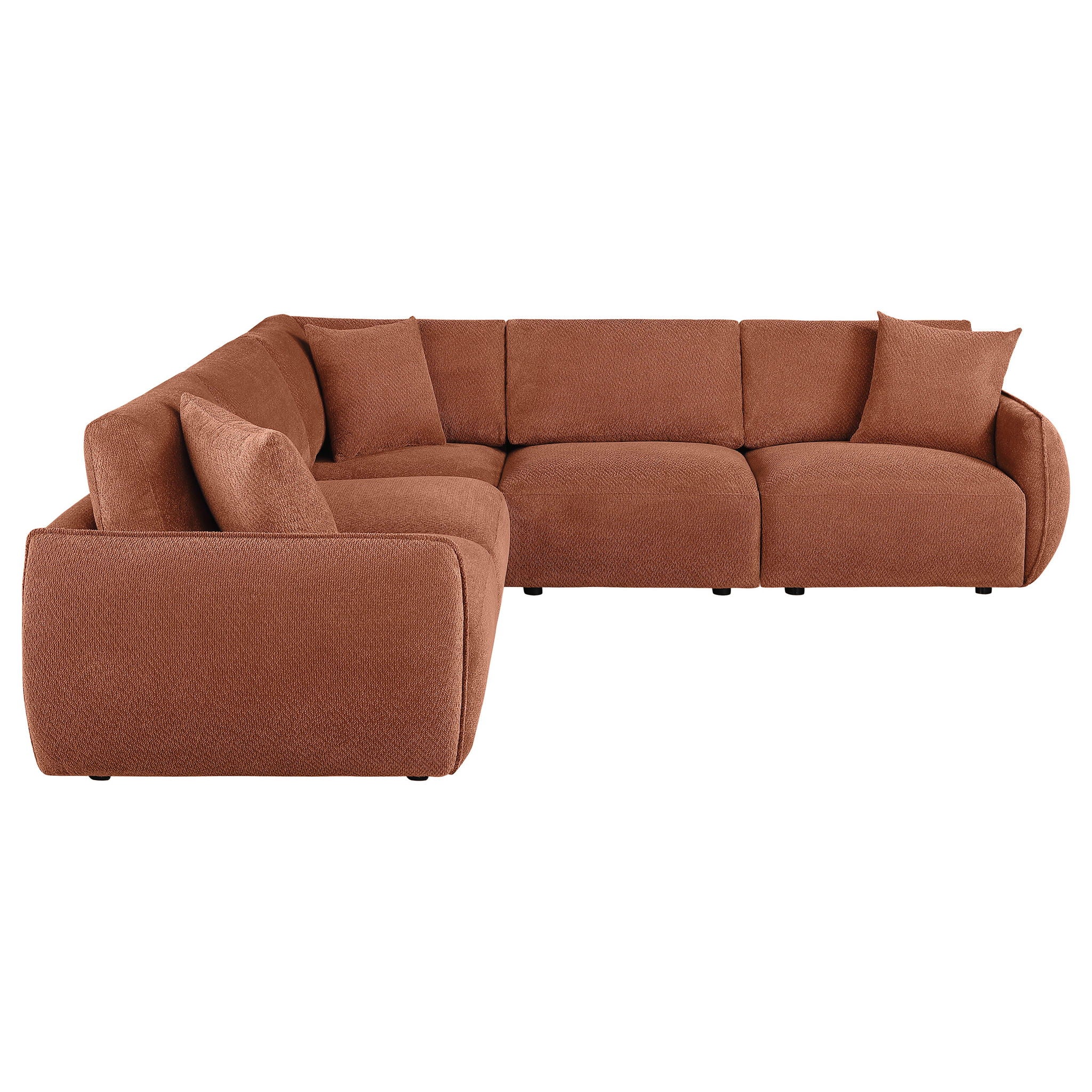 Elysia 5-piece Chenille Upholstered Modular Sectional Sofa Coral - Image 2