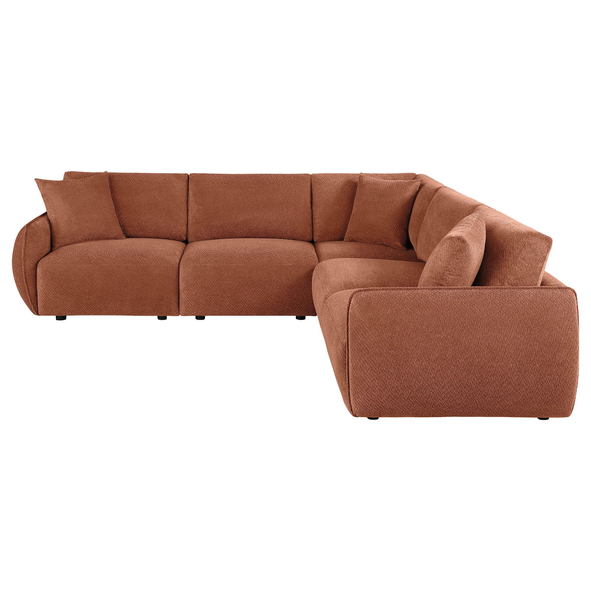 Elysia 5-piece Chenille Upholstered Modular Sectional Sofa Coral - Image 3