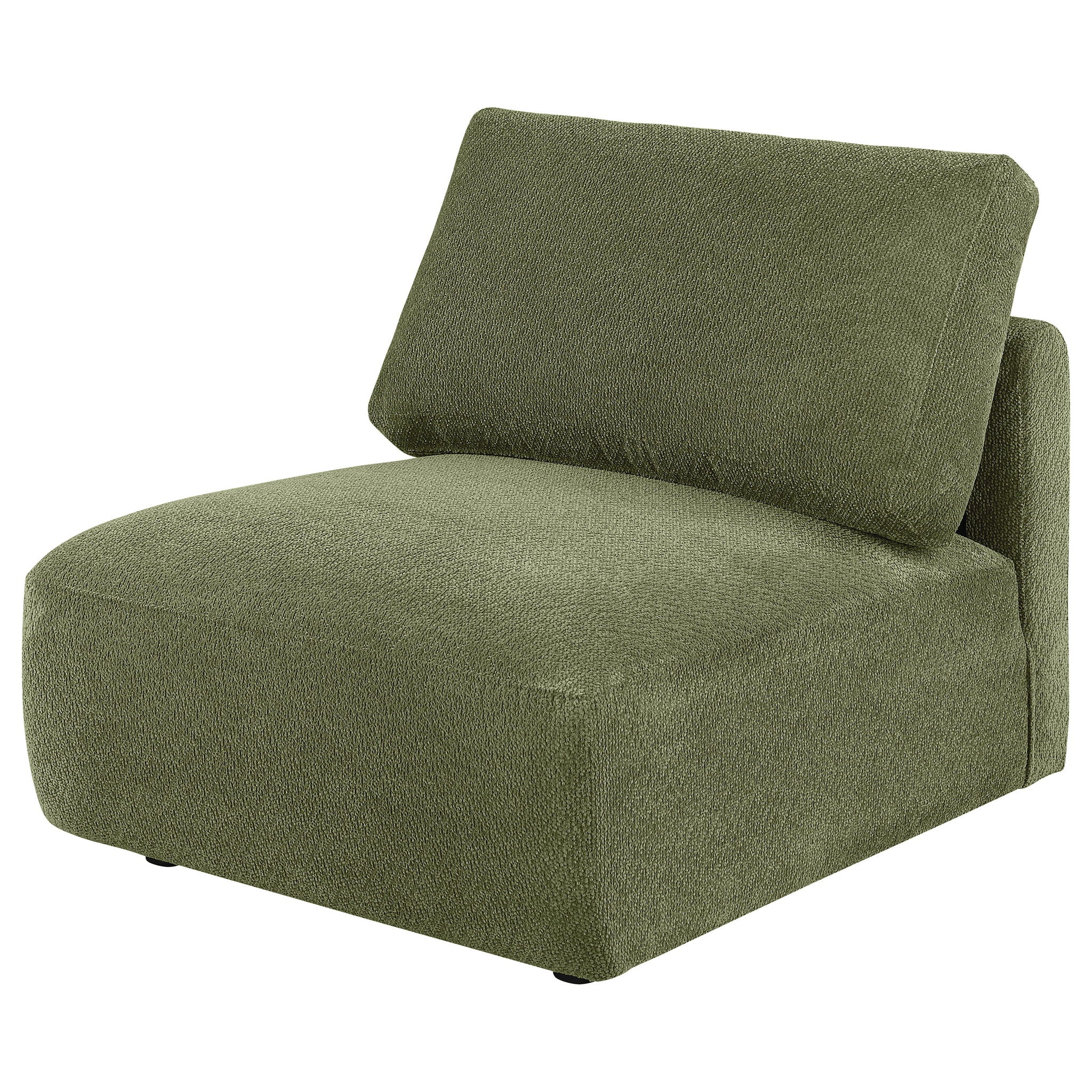 Elysia Chenille Upholstered Modular Armless Chair Green - Image 3