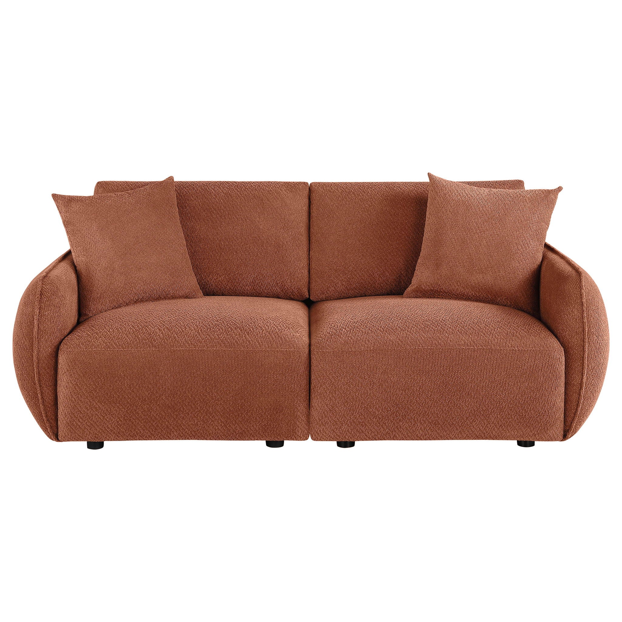 Elysia Chenille Upholstered Modular Lounge Loveseat Coral - Image 4