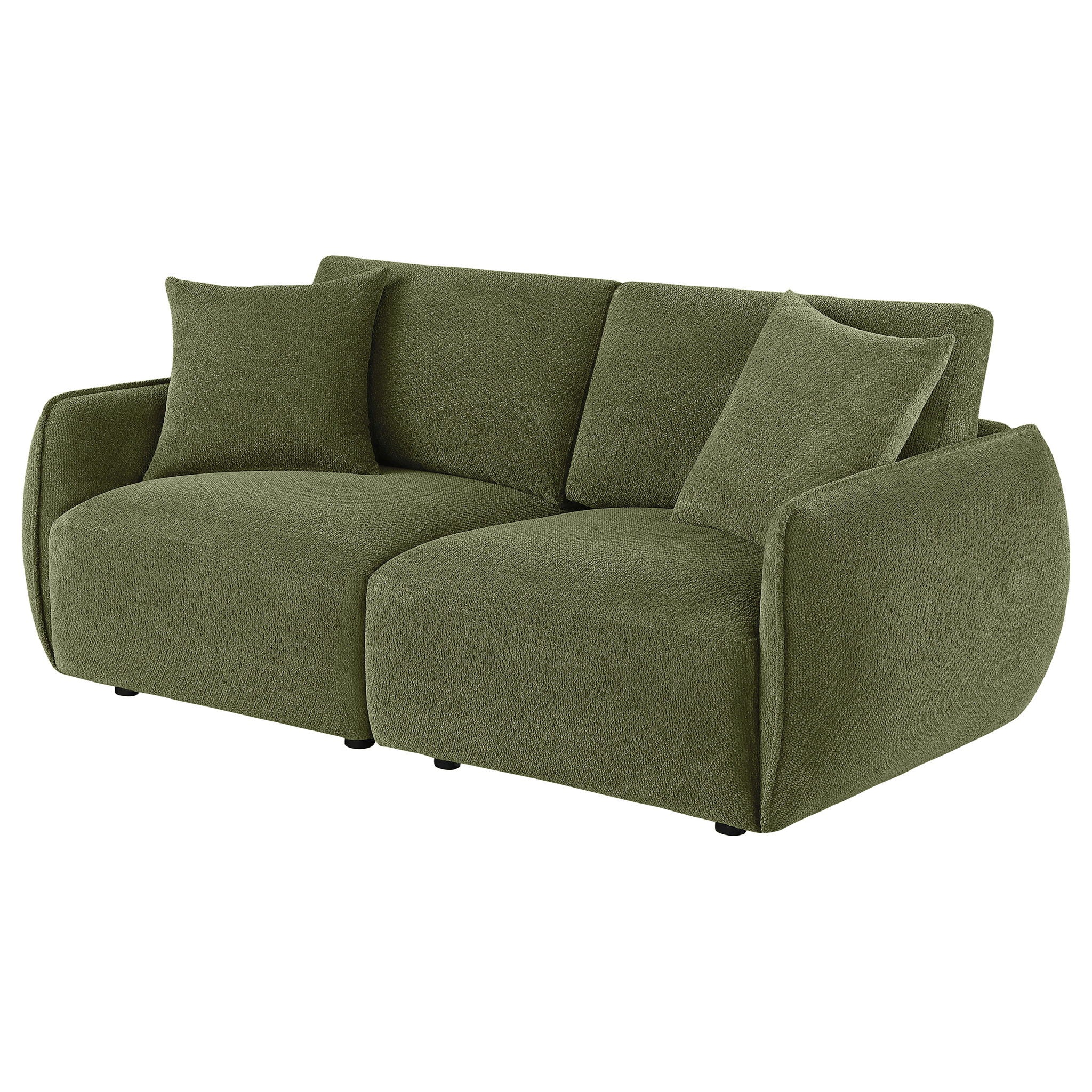 Elysia Chenille Upholstered Modular Lounge Loveseat Green - Image 2