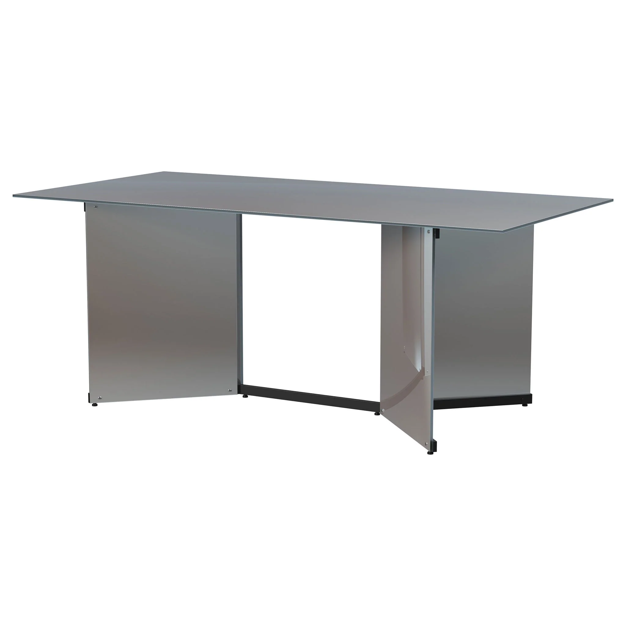 Emery 76-inch Rectangular Mirrored Dining Table Silver - Image 4