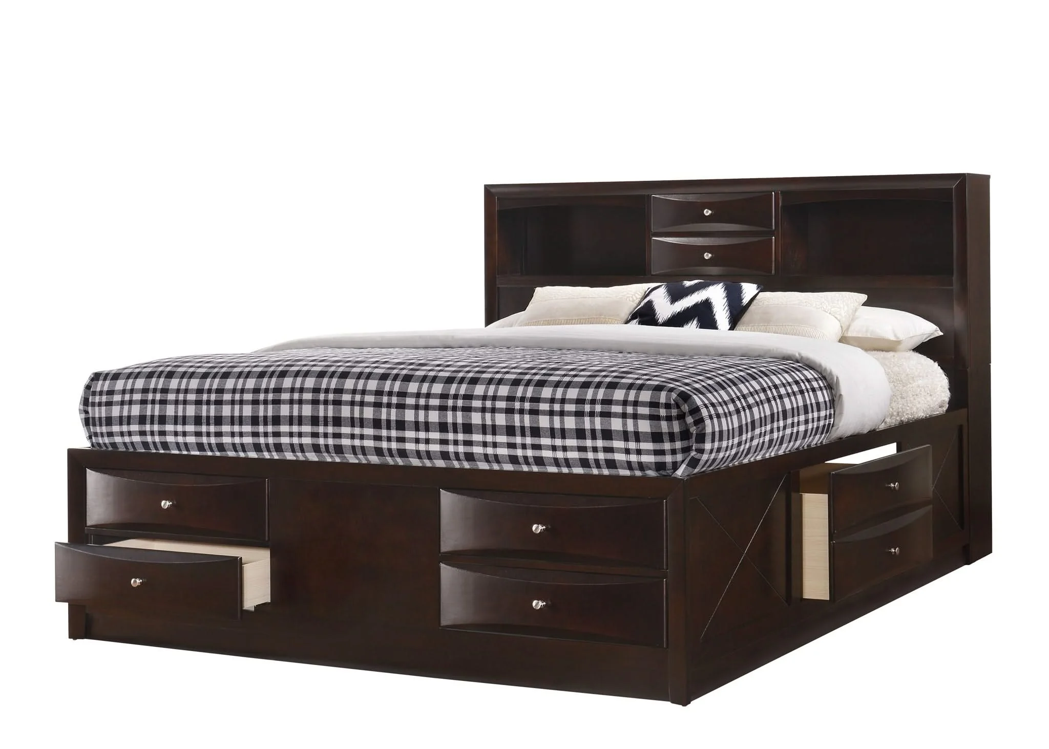 Emily - King 4 Piece Bedroom Set - Cherry - Image 4