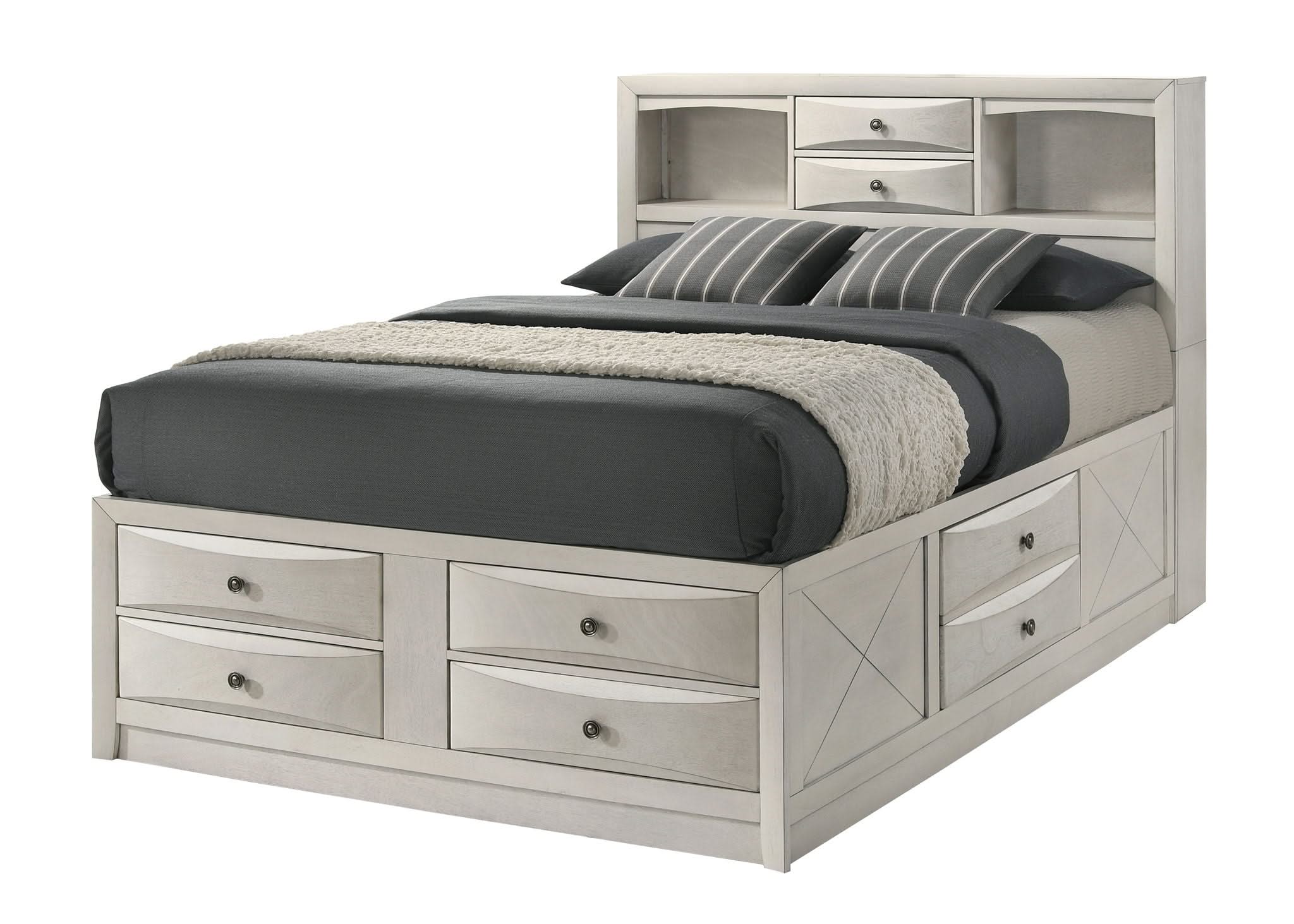 Emily - King 5 Piece Bedroom Set - White - Image 2