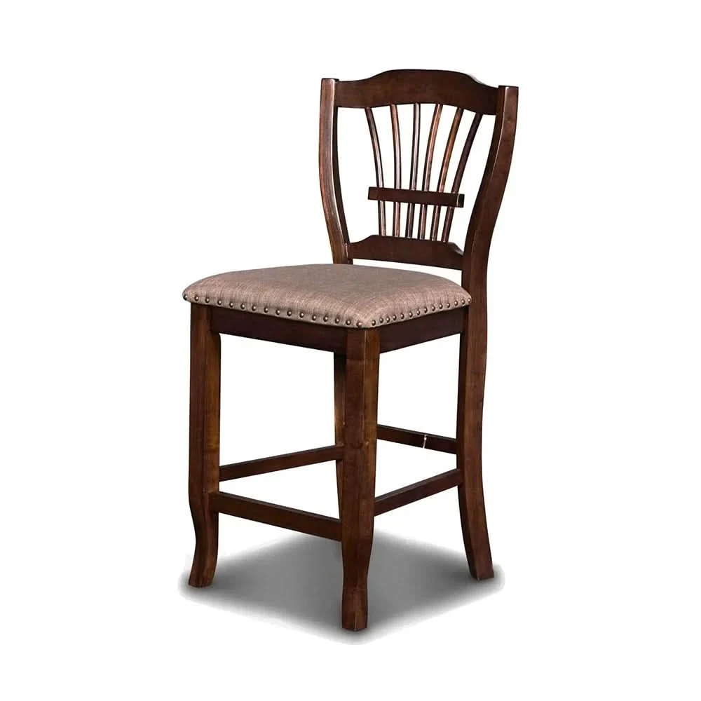 Emma Espresso Cherry 5 Piece Counter Height Dining Set - Image 7