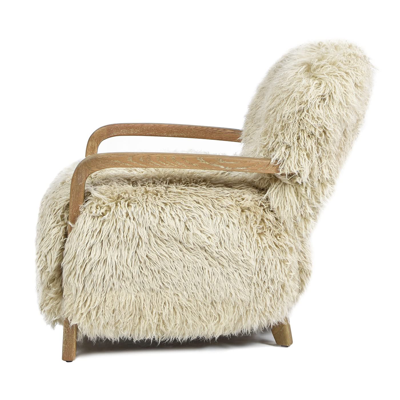 Enchante - New Zealand Sheepskin Accent Arm Chair - Taupe / Natural - Image 3