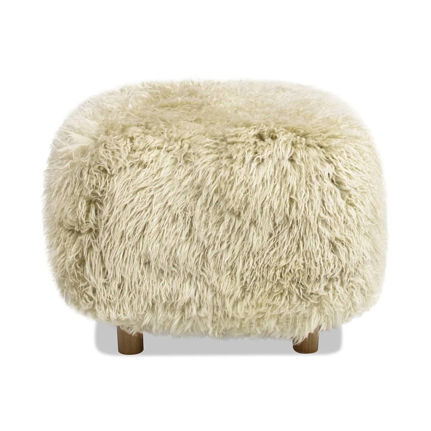 Enchante - New Zealand Sheepskin Rectangular Accent Ottoman - Taupe / Natural - Image 4