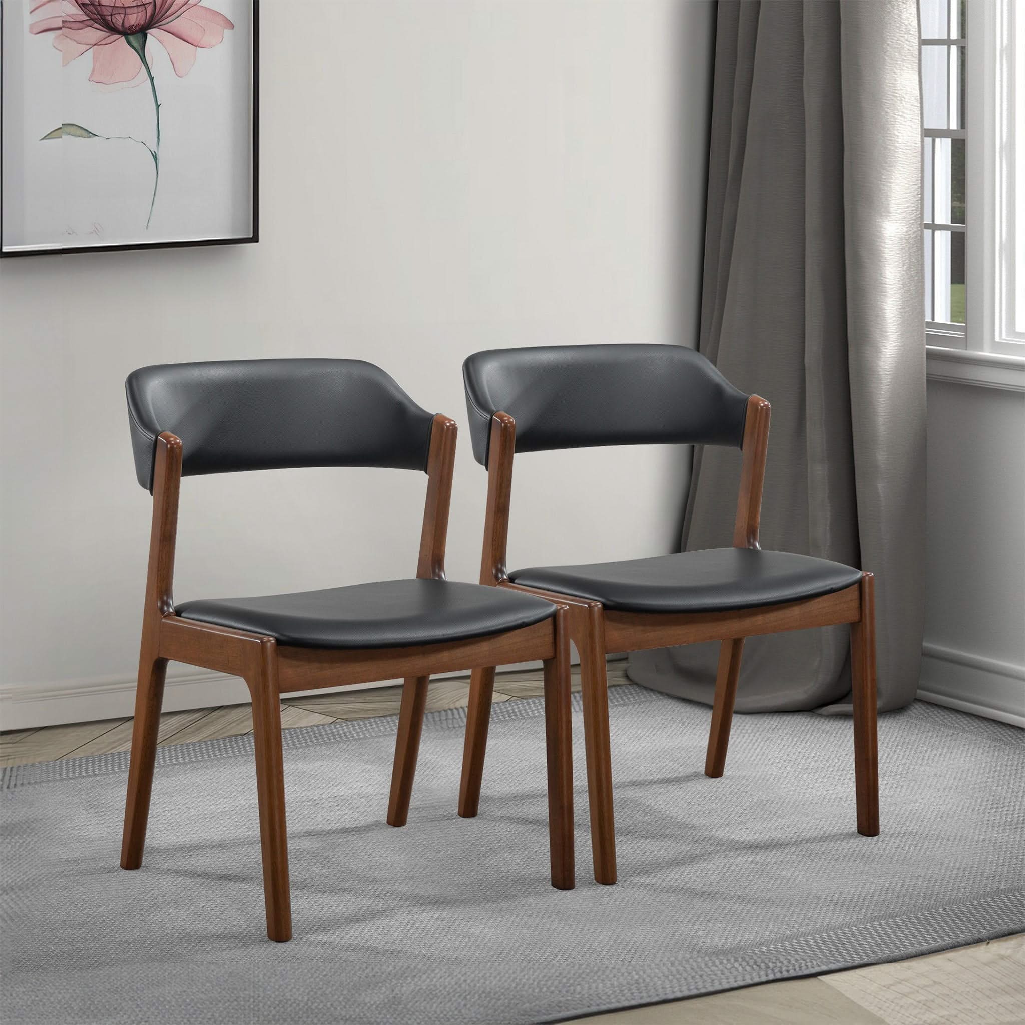 Enzo - Dining Chair (Set of 2) - Black / Brown - Image 4
