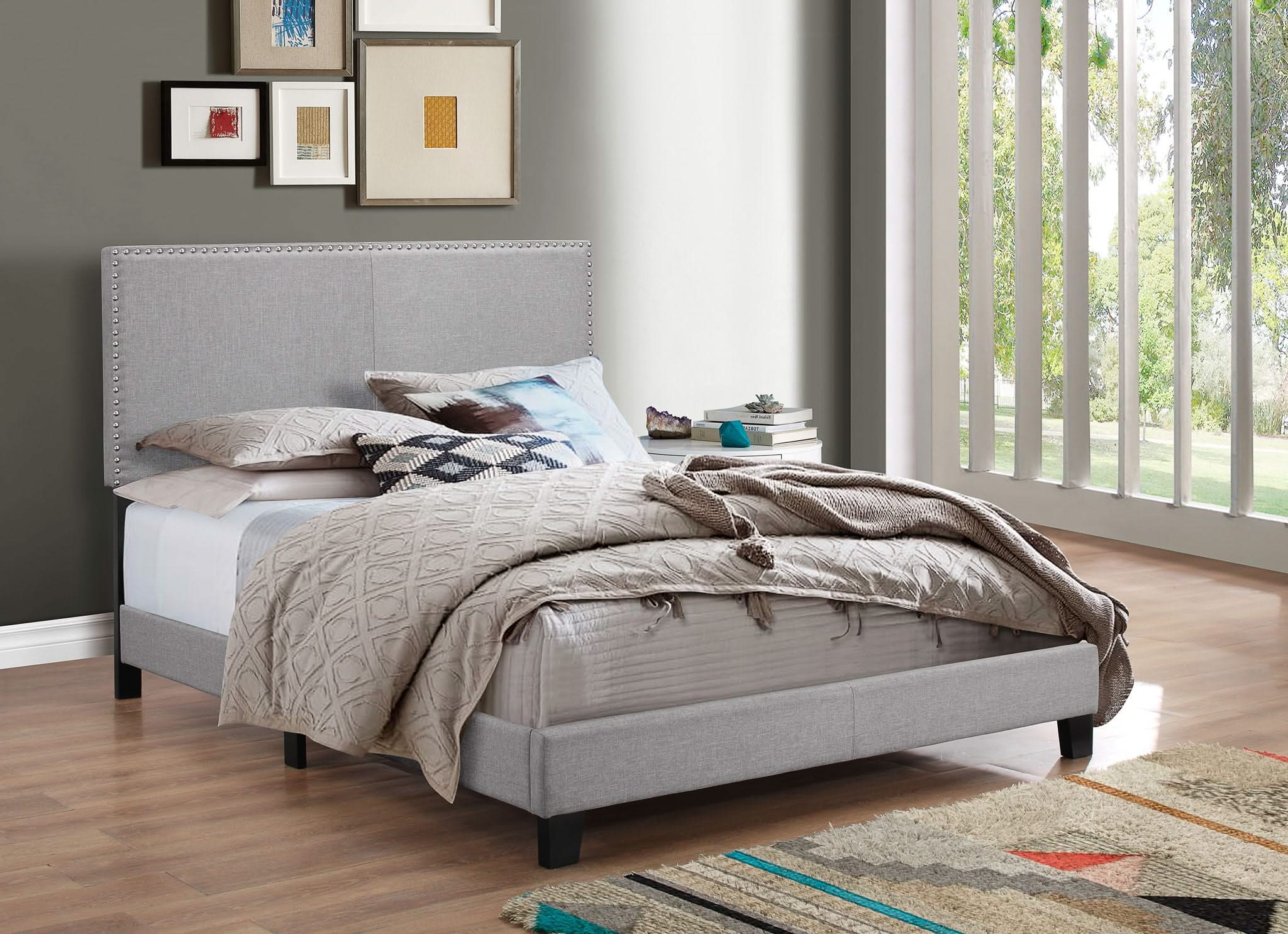Erin - Twin Nailhead Bed - Gray - Image 4