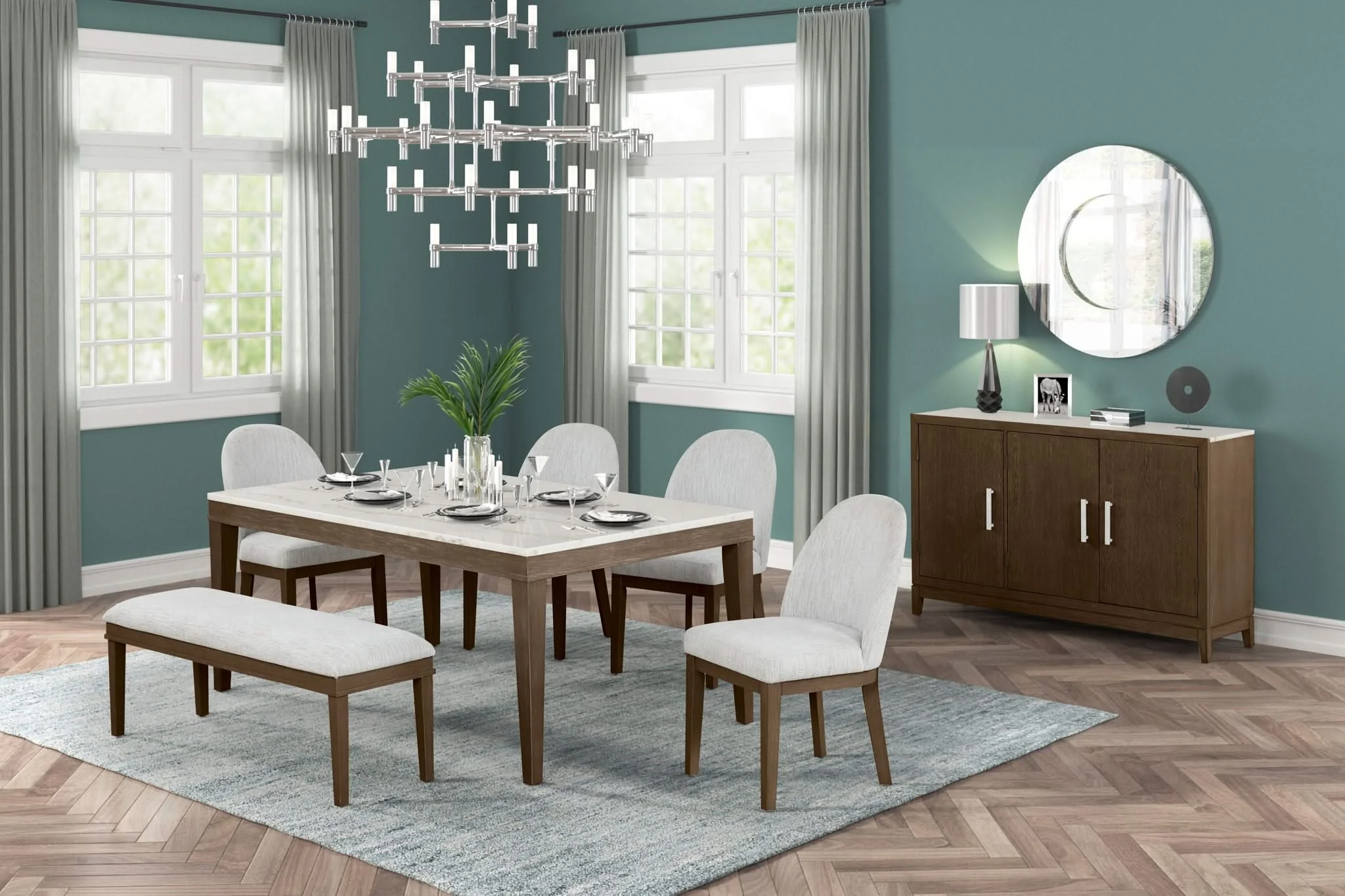Essence - 54" Round Dining Table With Marble Top - Image 5