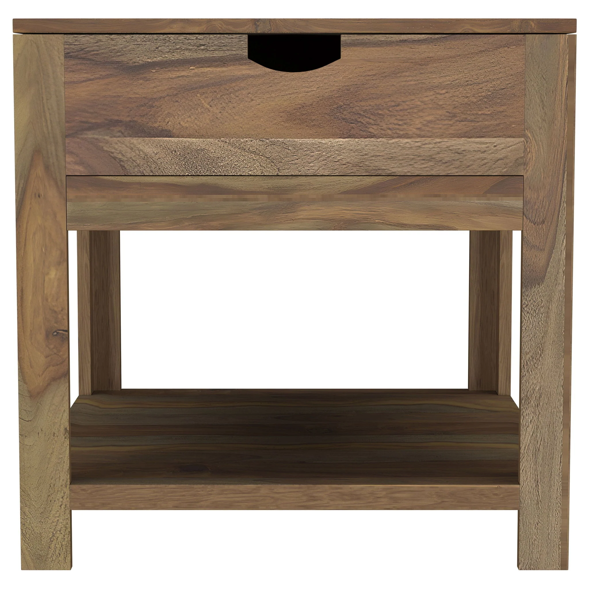 Esther 1-drawer Solid Wood Side End Table Natural Sheesham - Image 4