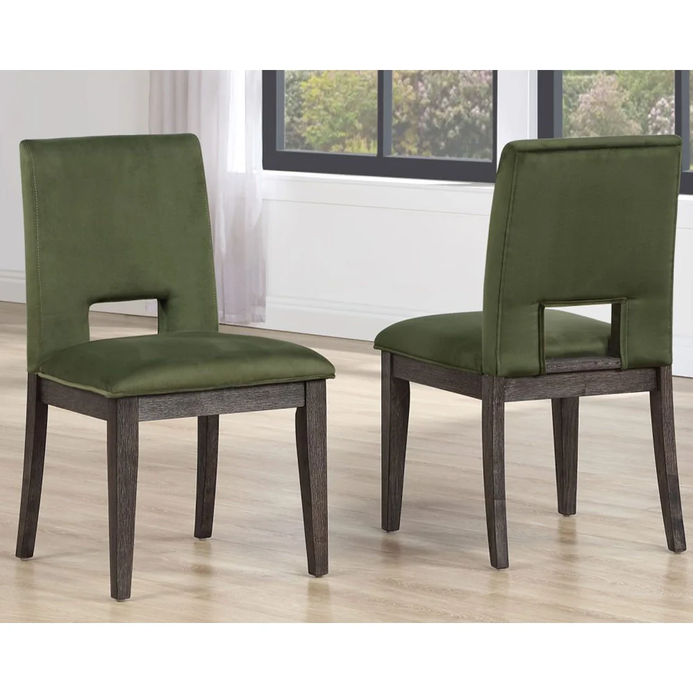 Evan 6-Piece Dining Set with 78–96 Inch Extendable Table, Green Velvet Chairs & Bench - Image 6