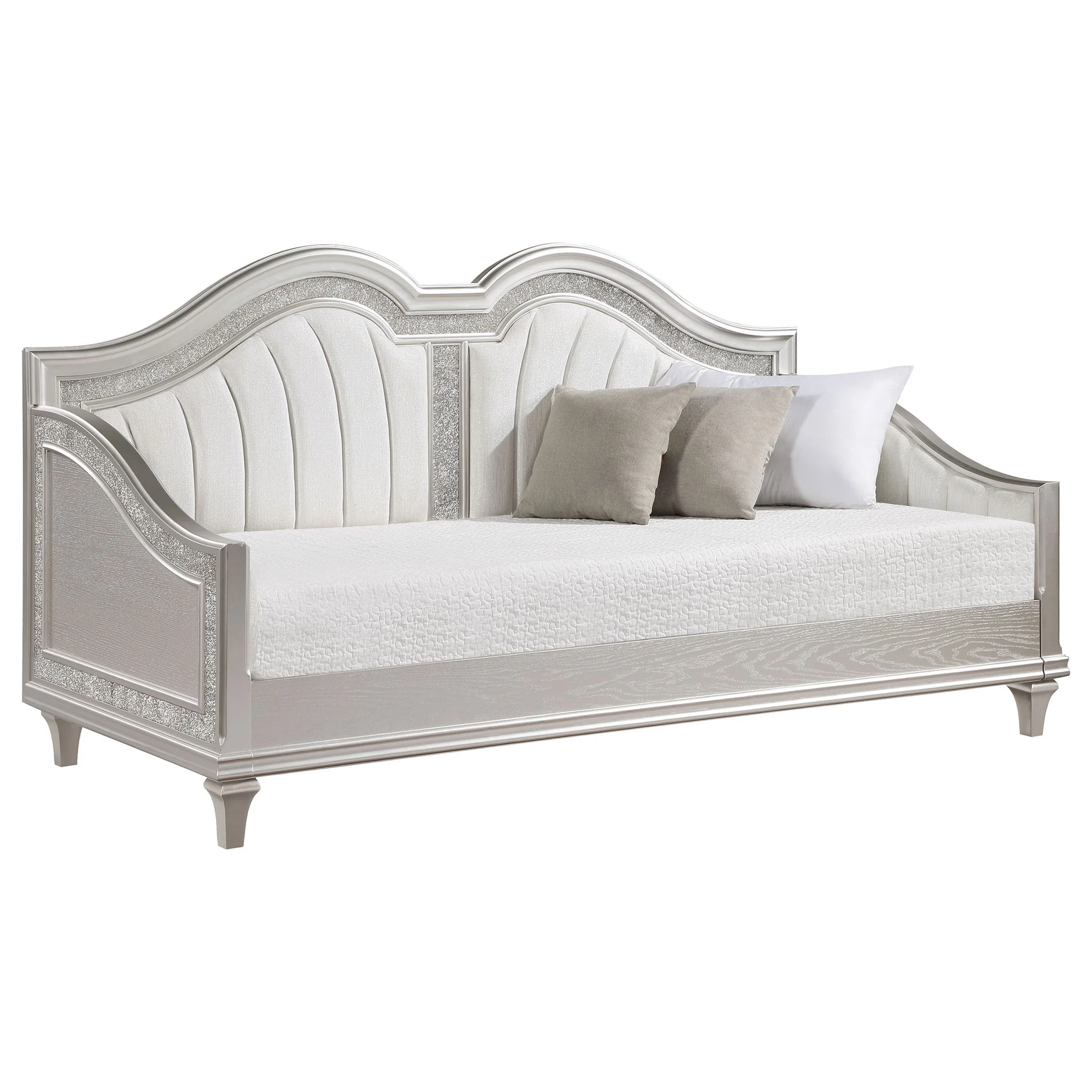 Evangeline Upholstered Twin Daybed Silver Oak - Image 3