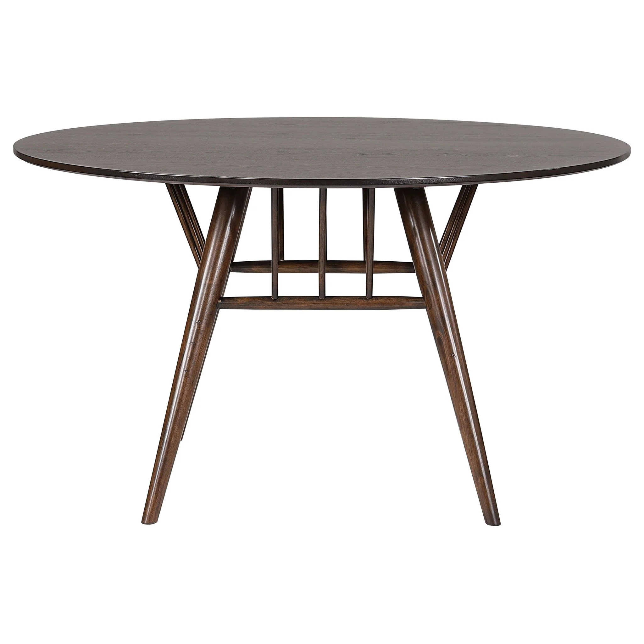 Everton Round 53-inch Wood Dining Table Dark Walnut - Image 2