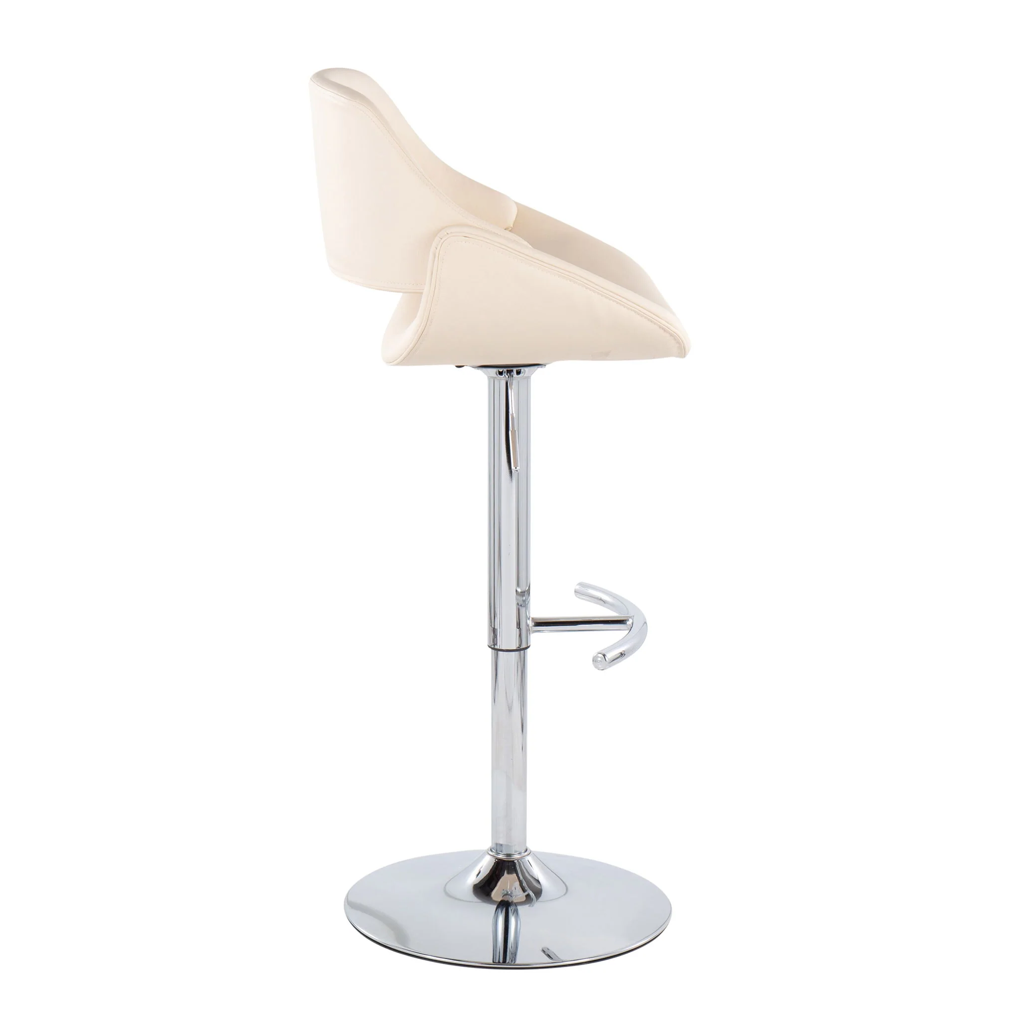 Fabrico - Contemporary Adjustable Bar Stool With Rounded T Footrest (Set of 2) - Image 11