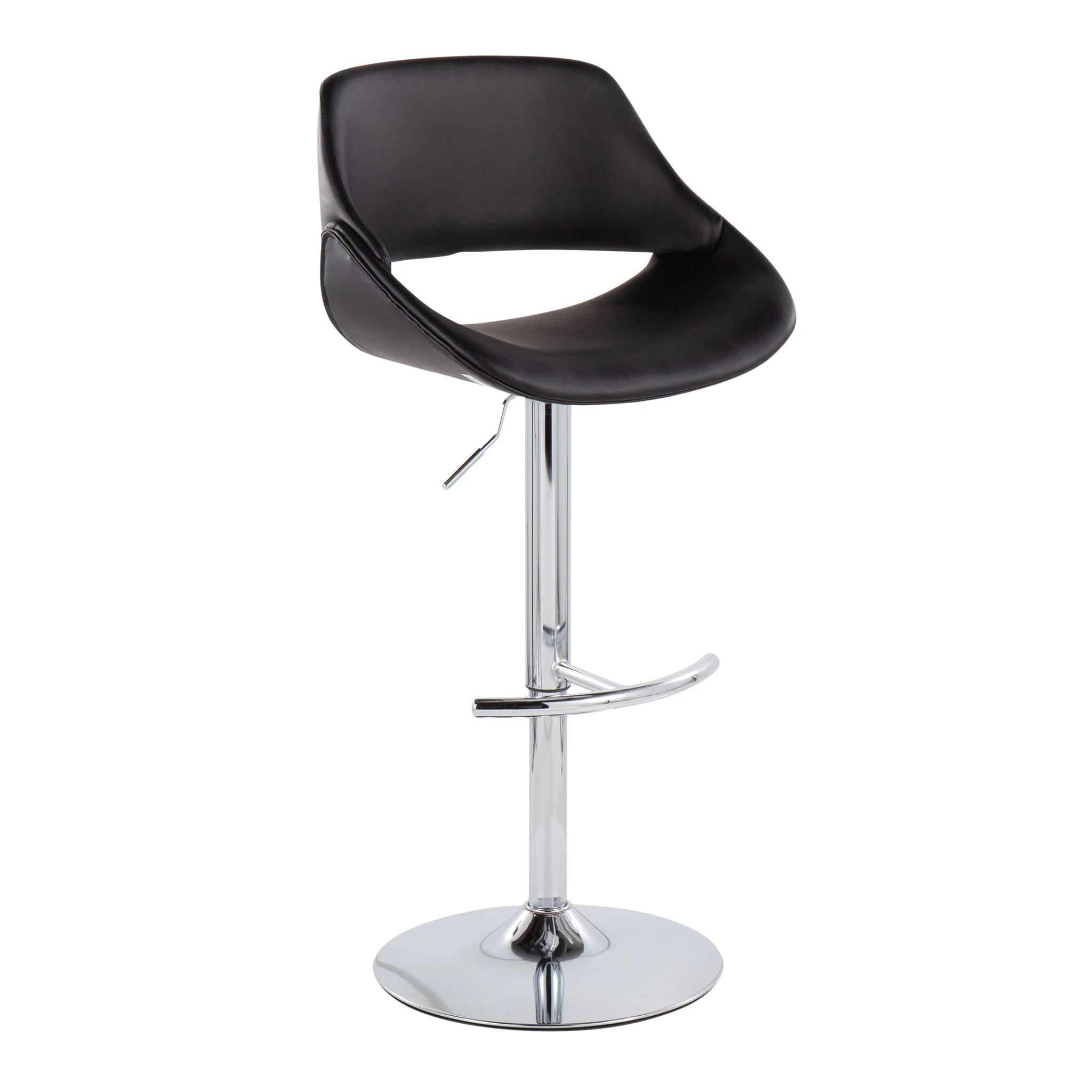 Fabrico - Contemporary Adjustable Bar Stool With Rounded T Footrest (Set of 2) - Image 6