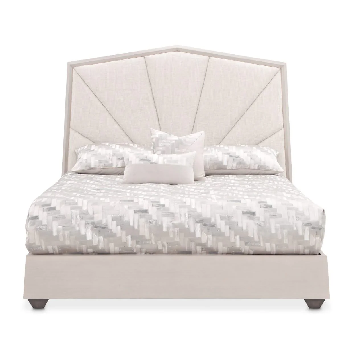 Fantosini - King Tufted Panel Bed - Silver Mist