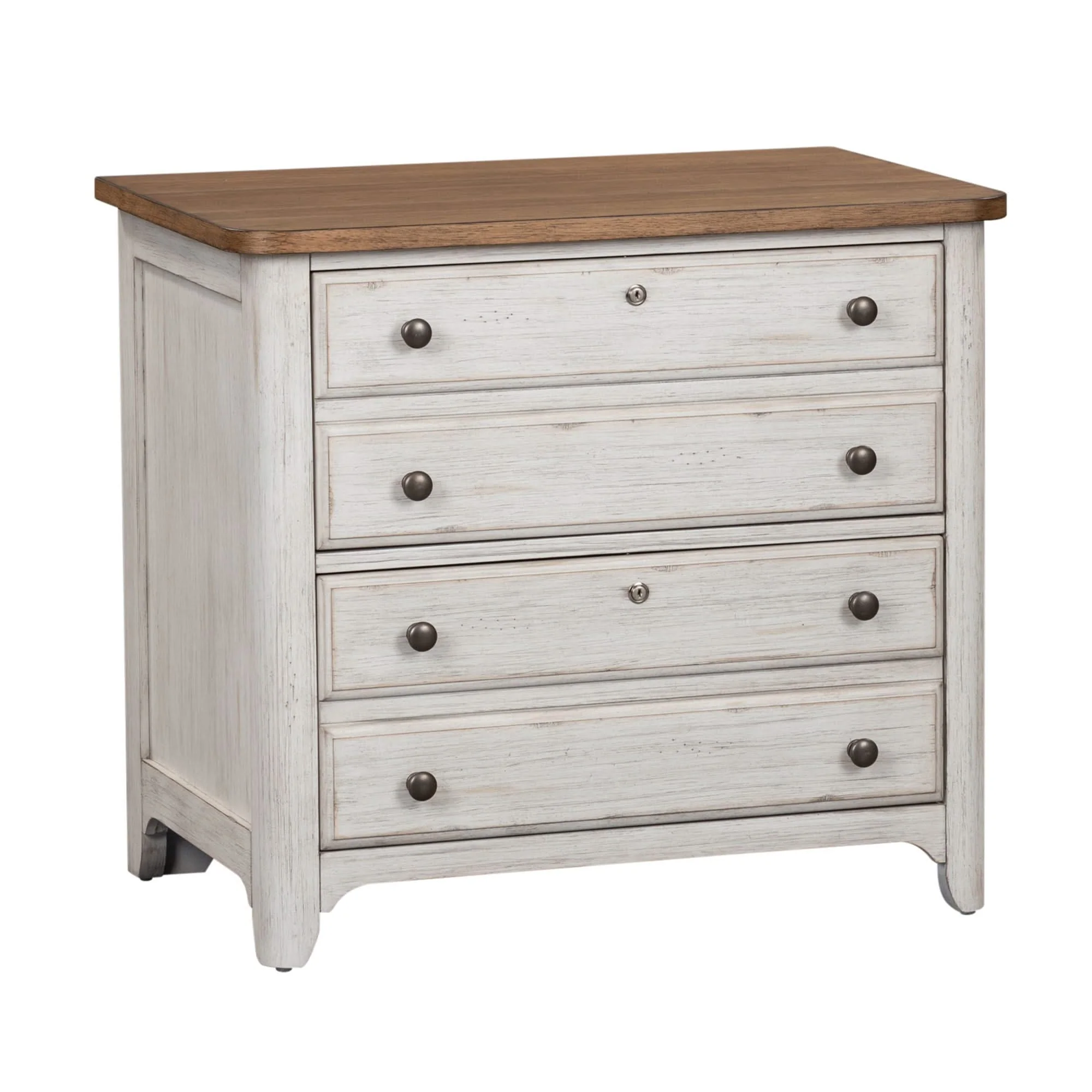 Farmhouse Reimagined - Lateral File - Antique White / Chestnut Tops - Image 2
