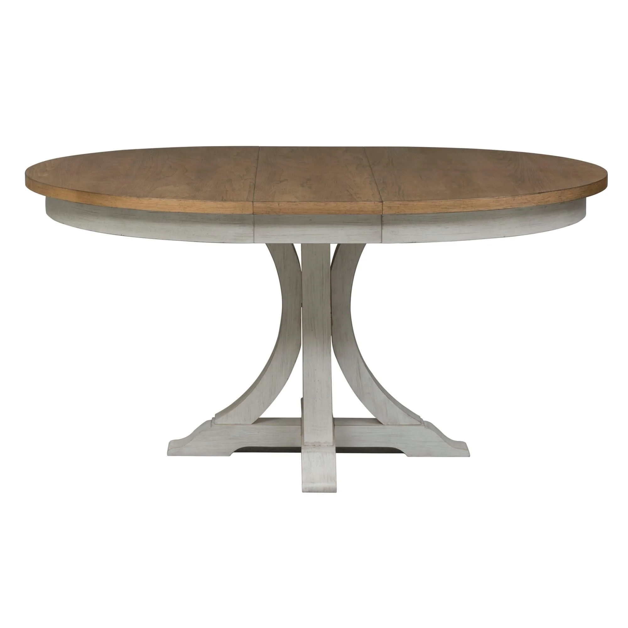Farmhouse Reimagined - Pedestal Table - Antique White / Chestnut Tops - Image 3