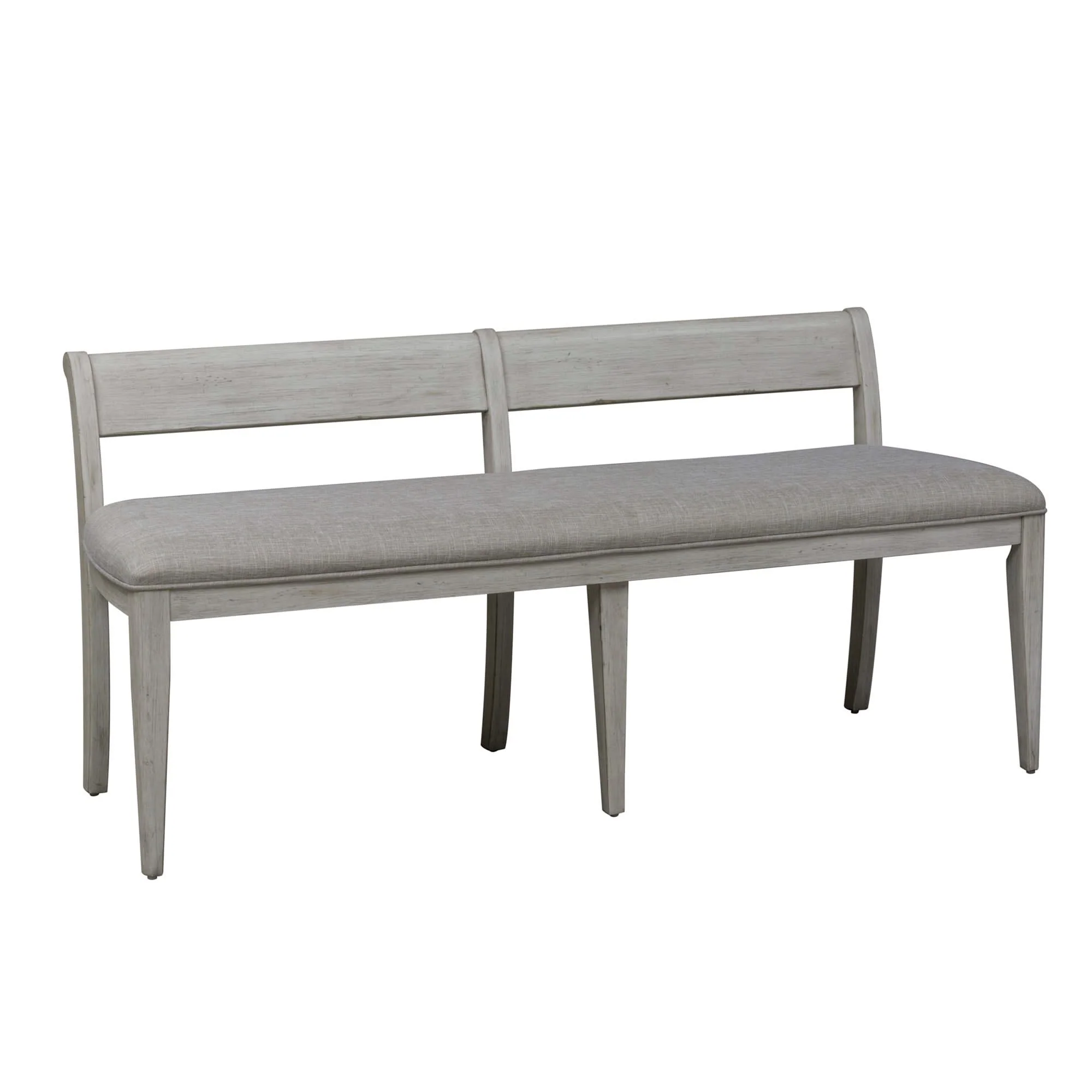Farmhouse Reimagined - Upholstered Bench - Antique White / Chestnut Tops - Image 2
