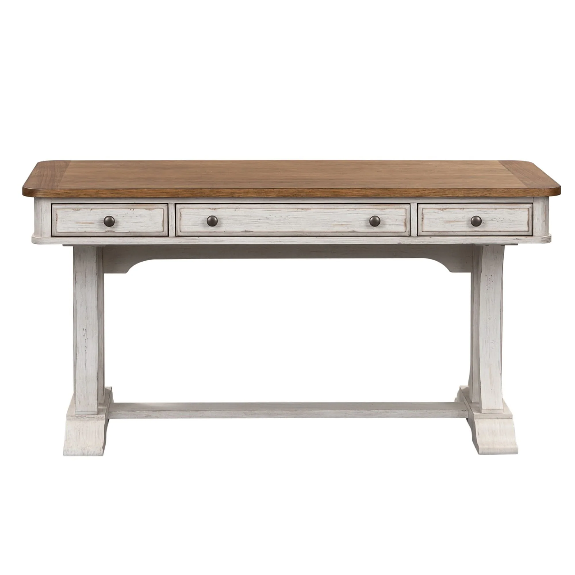Farmhouse Reimagined - Writing Desk - Antique White / Chestnut Tops - Image 3