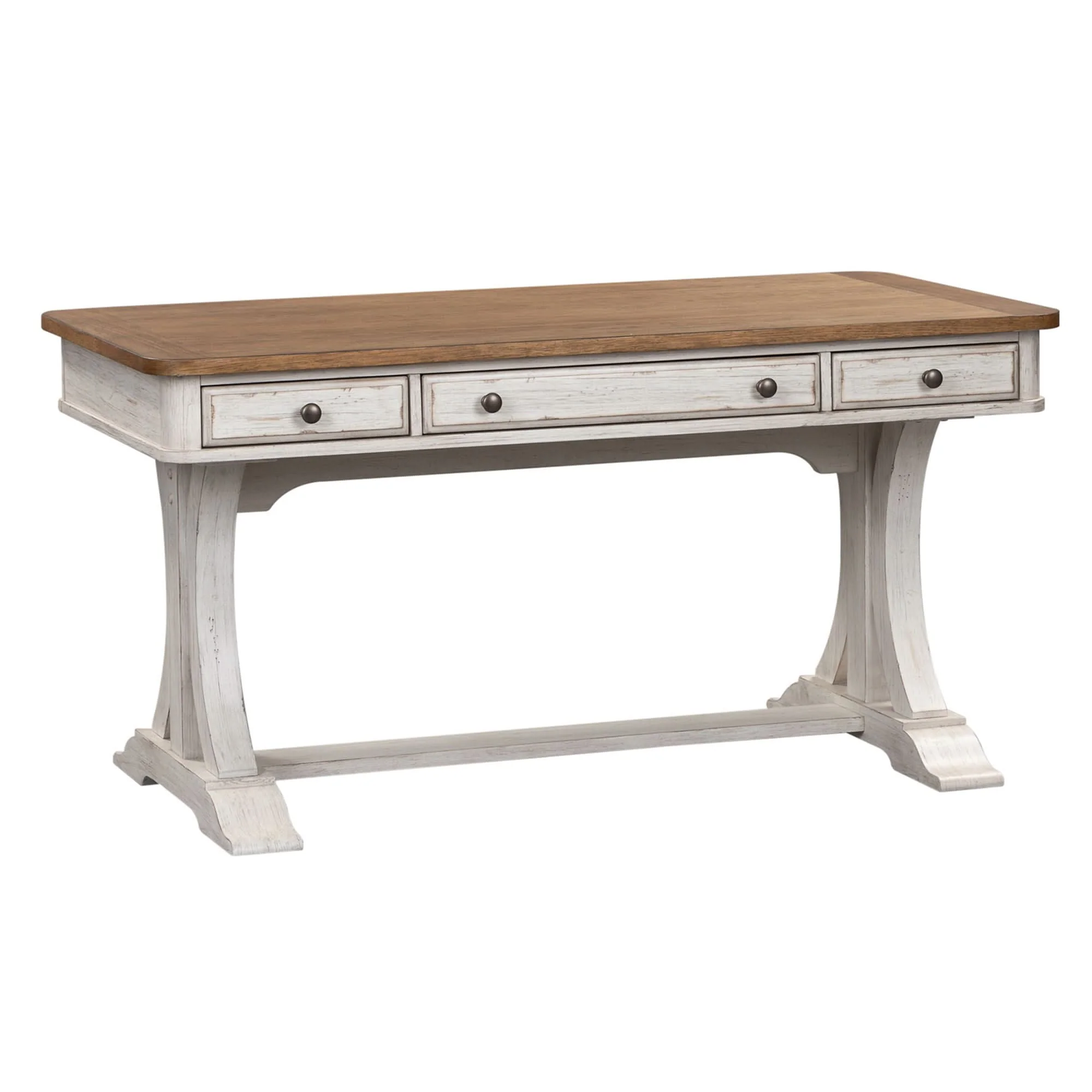 Farmhouse Reimagined - Writing Desk - Antique White / Chestnut Tops - Image 4