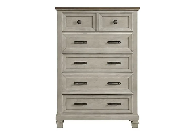 Farmington Two Tone Rustic 5 Drawer Chest - Image 2