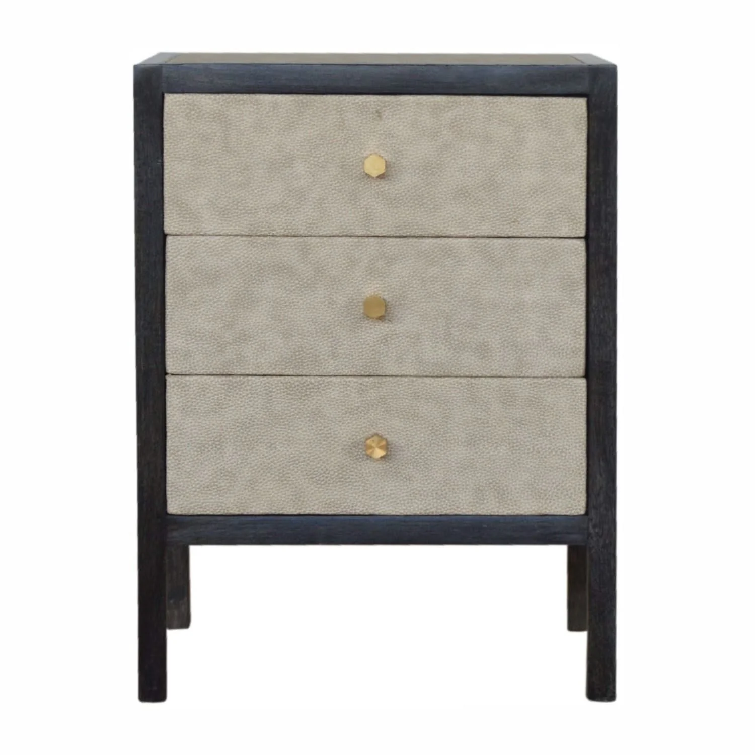 Nightstand, 3 Drawer - Black