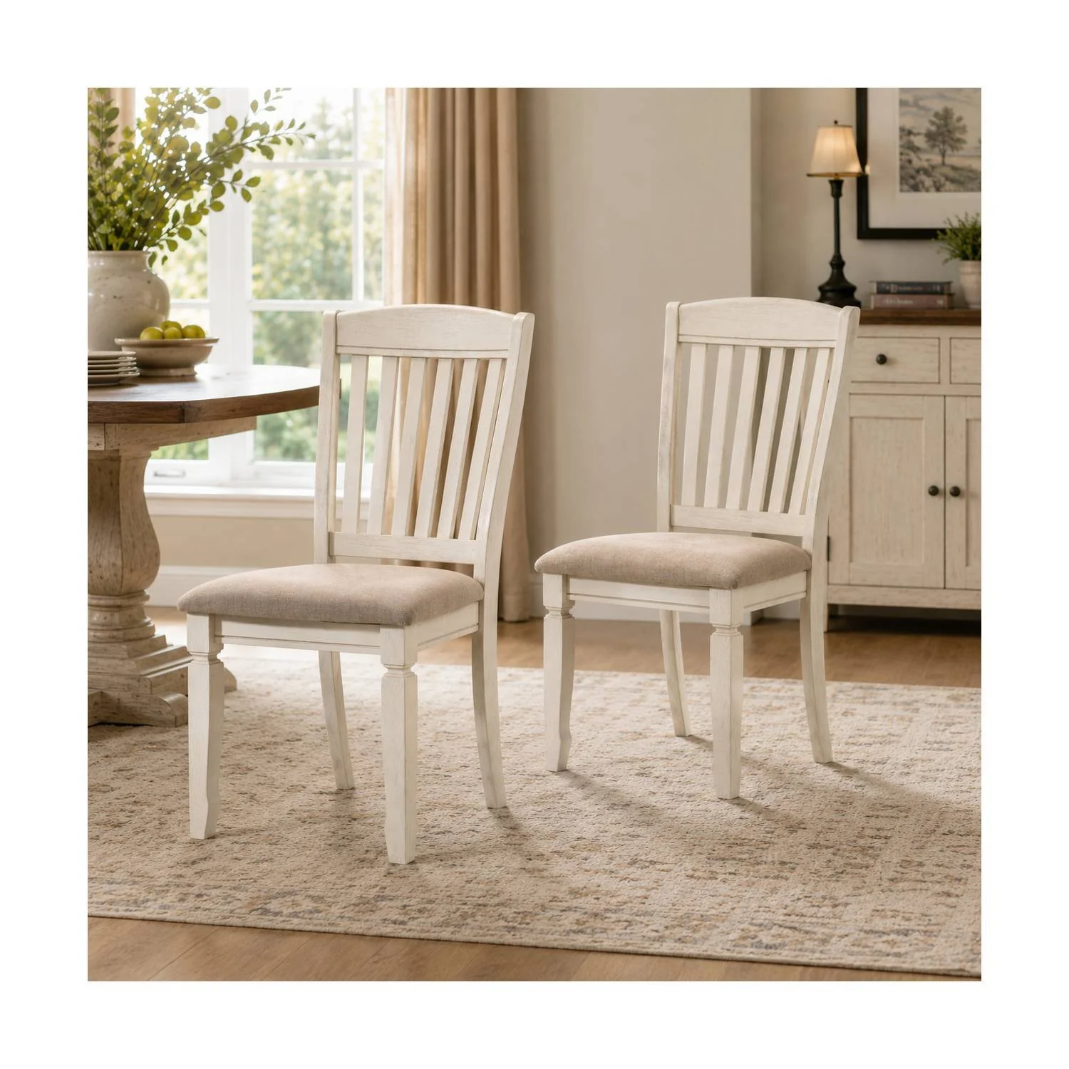Fedele - Side Chair (Set of 2) - Cream / Tan - Image 2