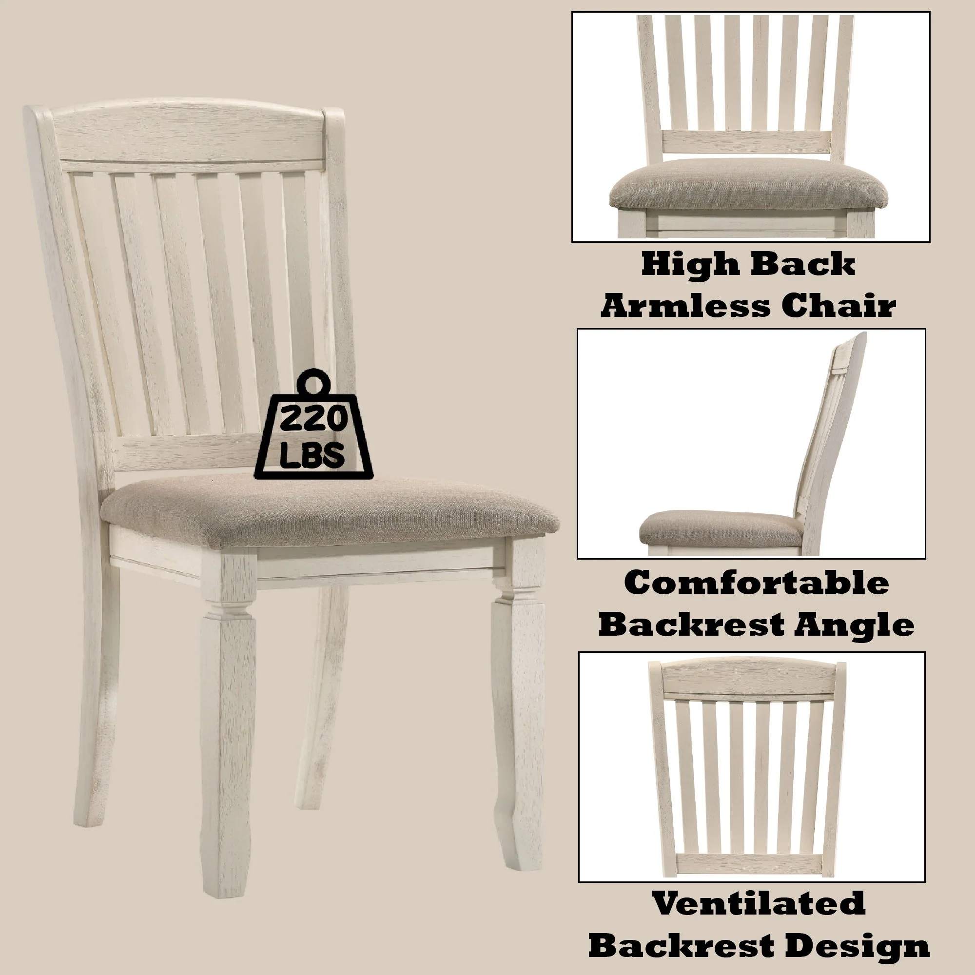Fedele - Side Chair (Set of 2) - Cream / Tan - Image 4
