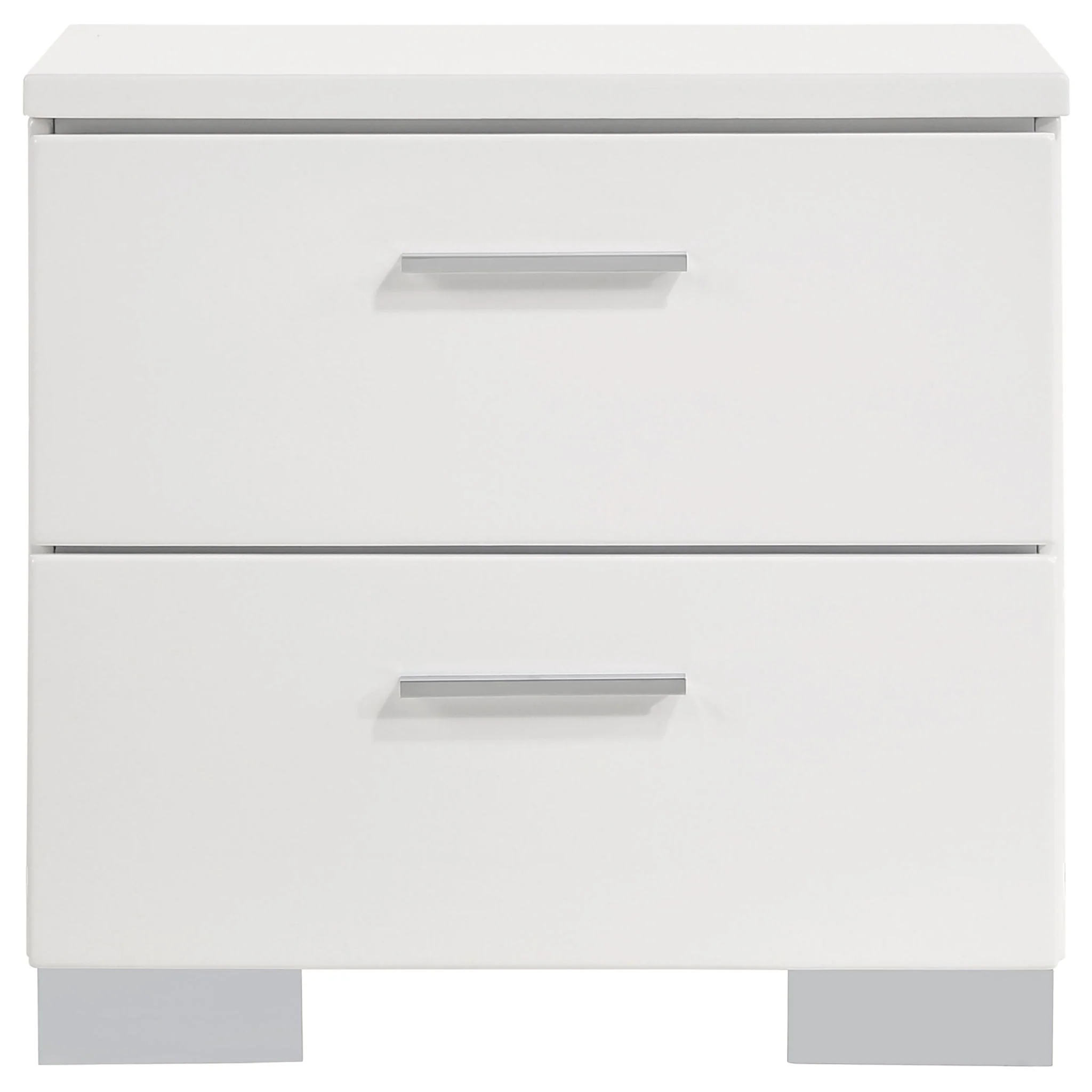 Felicity 2-drawer Nightstand White High Gloss - Image 4