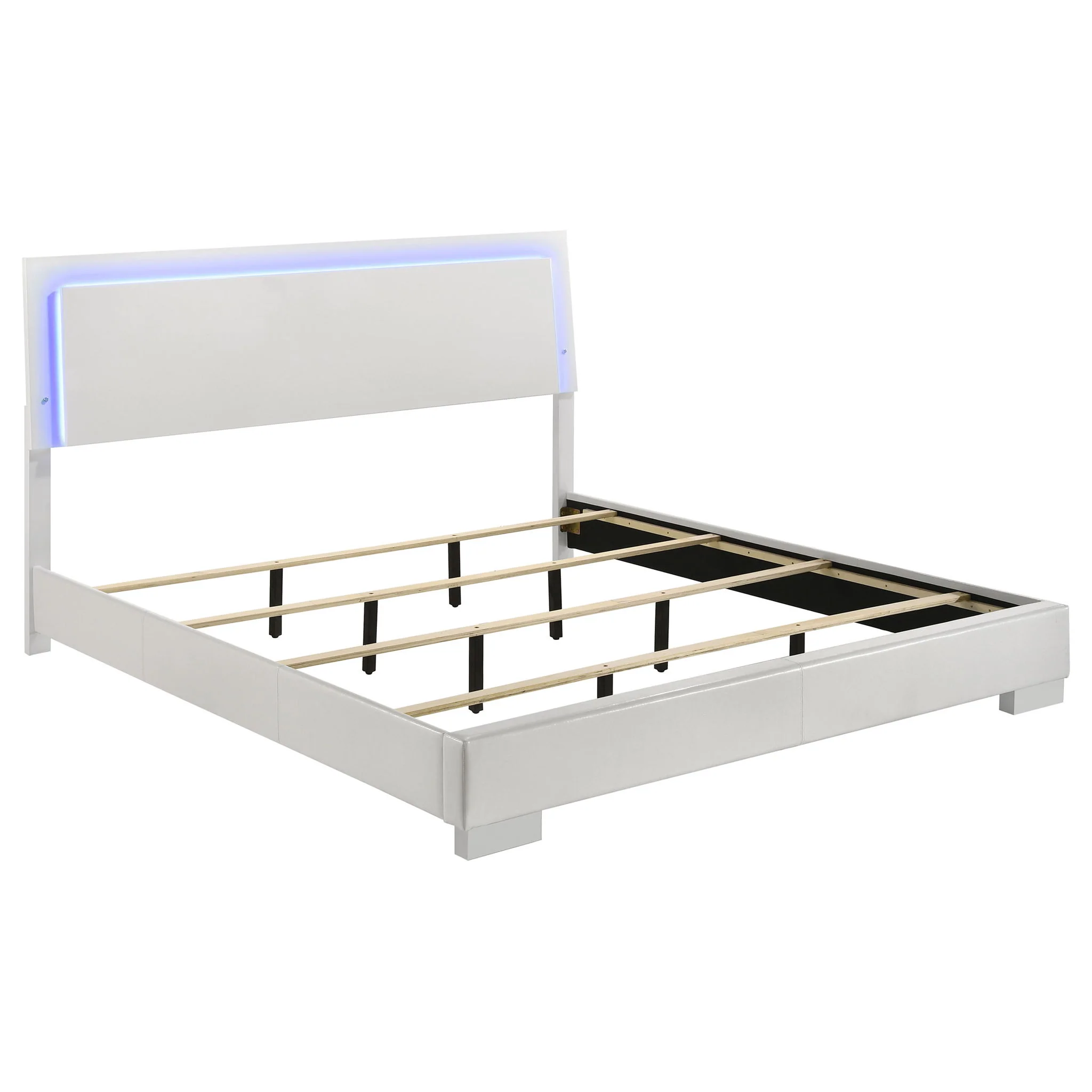 Felicity 4-piece Eastern King Bedroom Set White High Gloss - Image 4