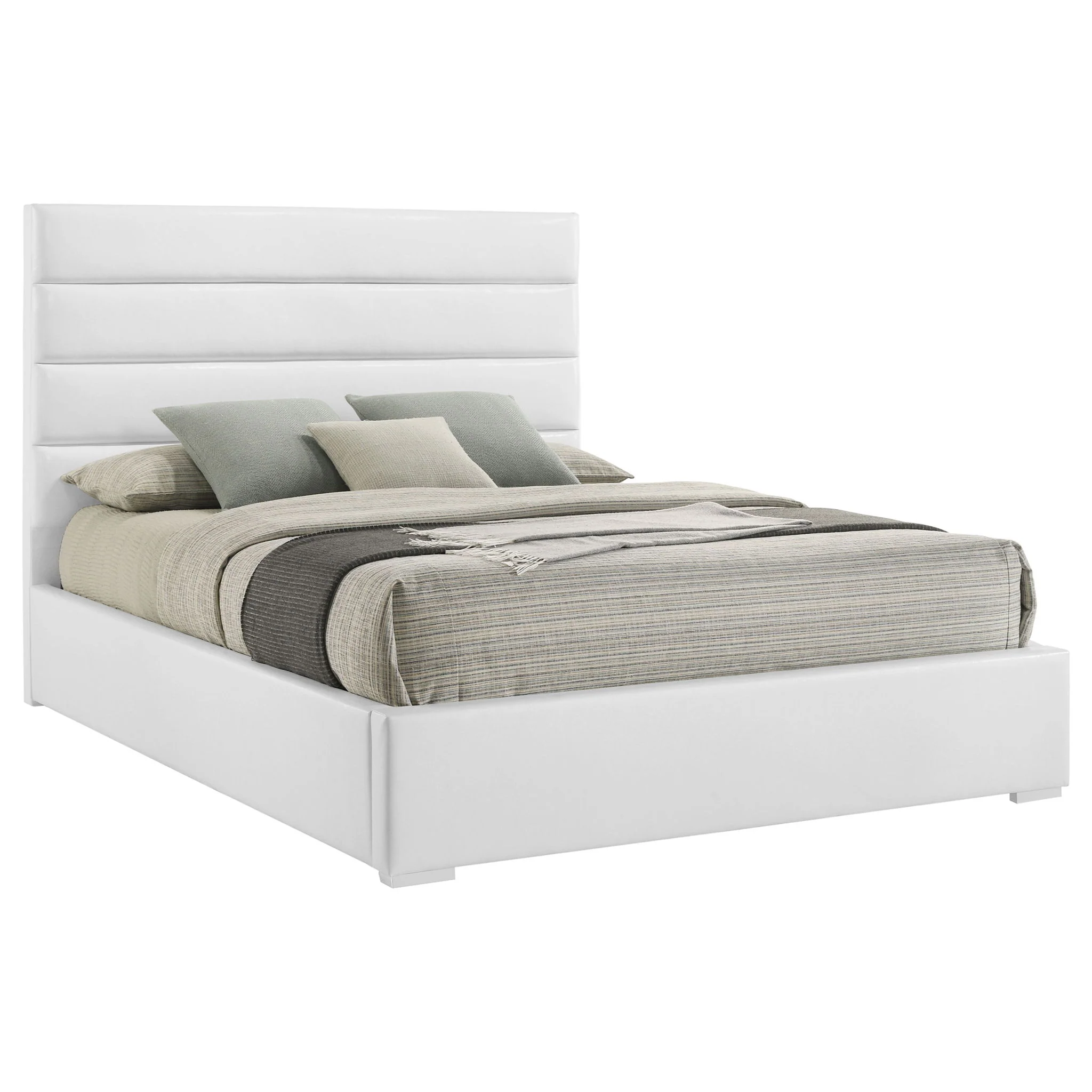 Felicity 53-inch Upholstered California King Bed White - Image 2