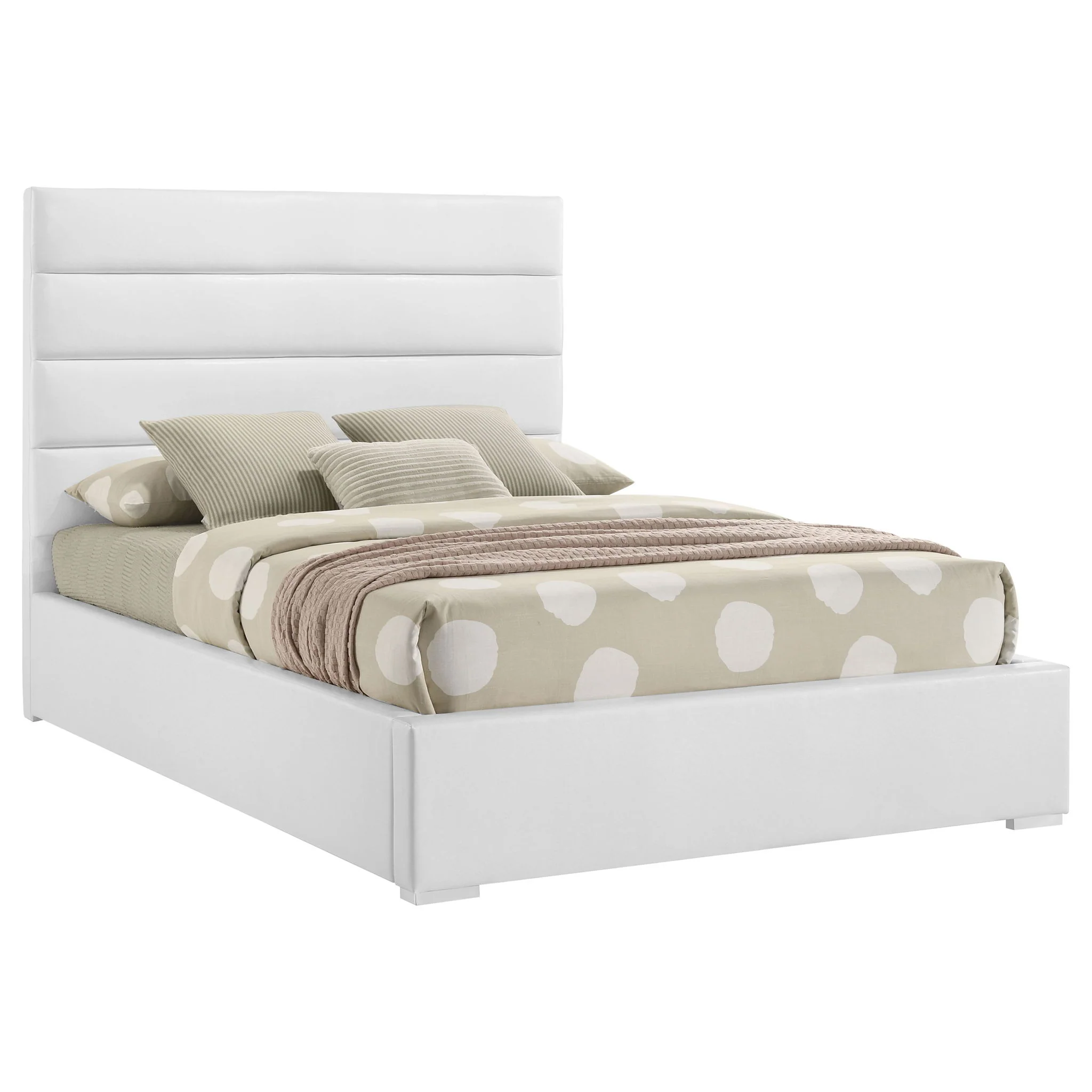 Felicity 53-inch Upholstered Full Platform Bed White - Image 3