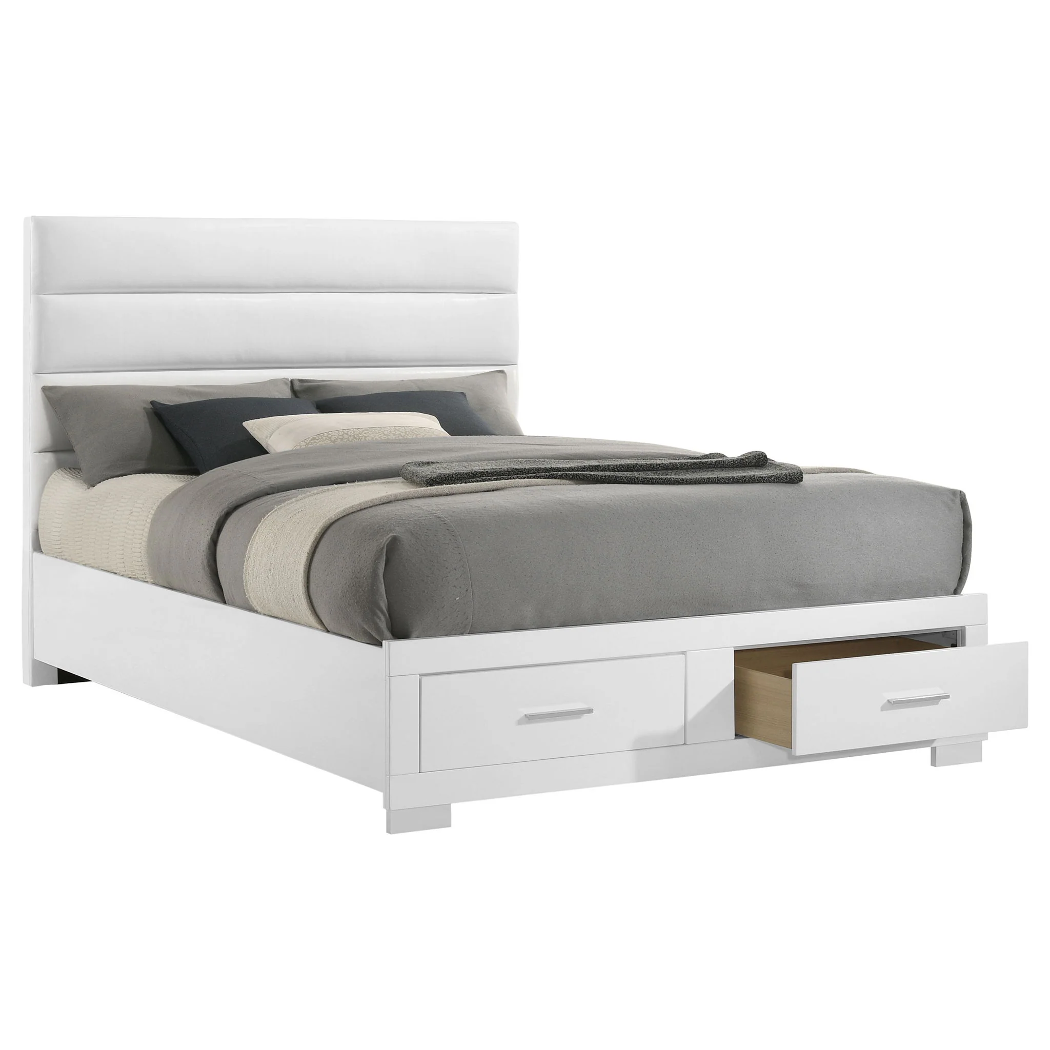 Felicity California King Storage Bed White High Gloss - Image 2