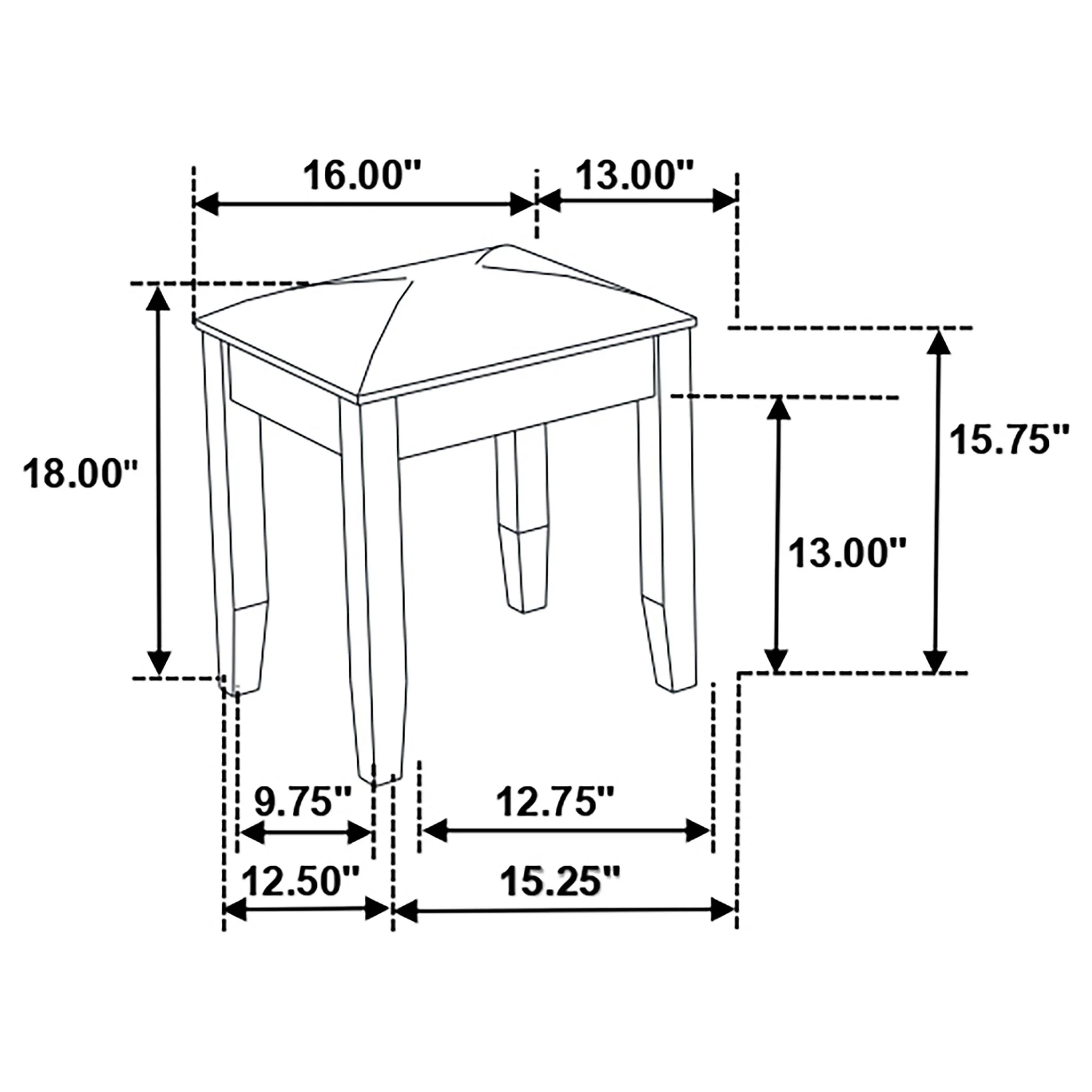 Felicity Upholstered Vanity Stool Metallic and Glossy White - Image 4