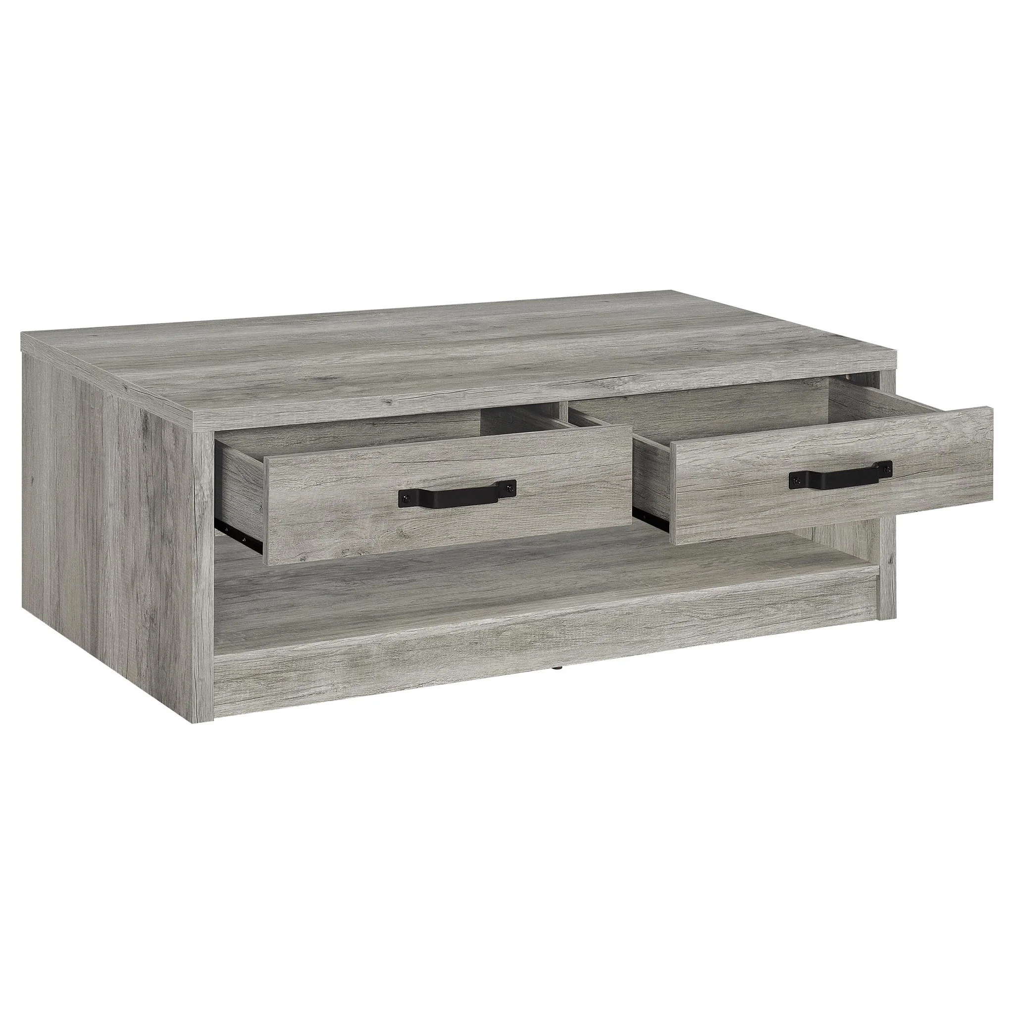 Felix 2-drawer Engineered Wood Coffee Table Grey Driftwood - Image 3