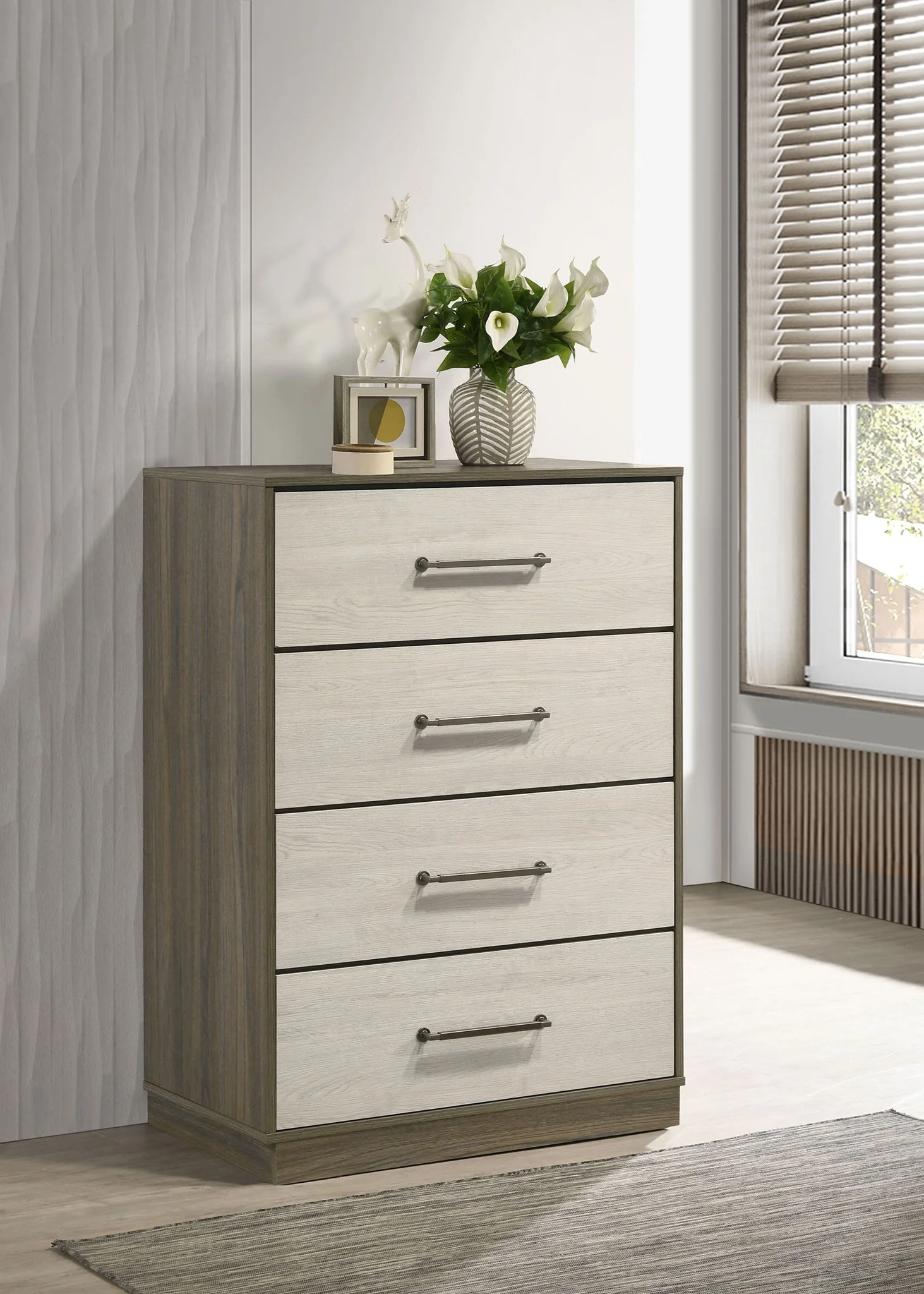 Fenwick 4-drawer Chest of Drawers Grey Oak - Image 2