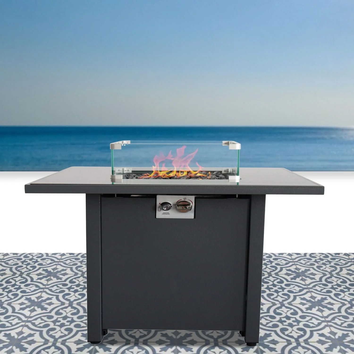 Fire Pit For Outdoor Home Garden Backyard Fireplace - Gray - Image 2