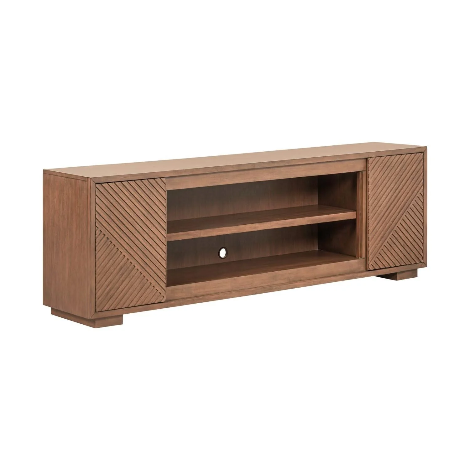 Fireplace TV Consoles - 84'' Fireplace TV Console Multiplees - Light Brown - Image 4
