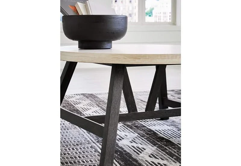 Fladona Black/White Contemporary 3 PC Round Coffee Table Set - Image 4