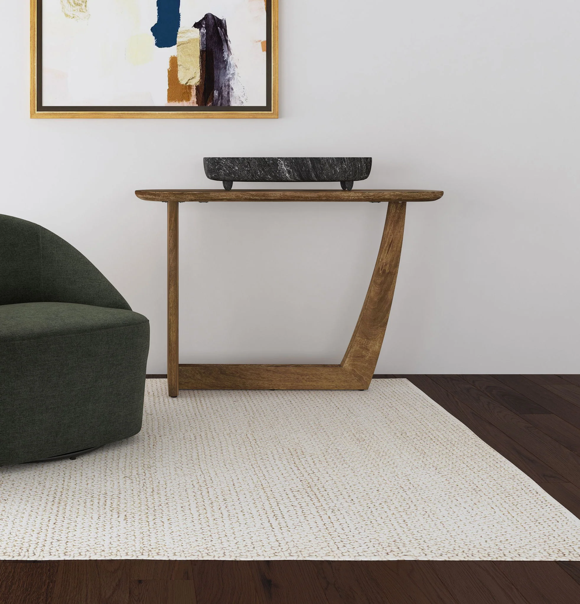 Fletcher Oval Solid Mango Wood Entryway Console Table Brown - Image 2