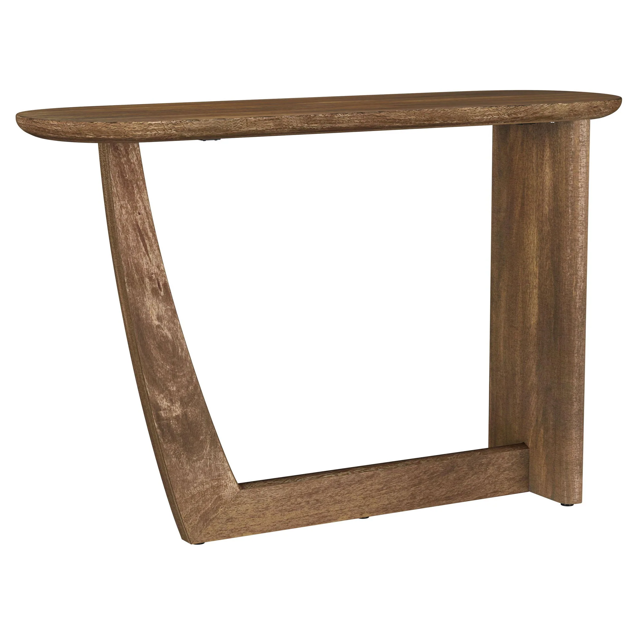 Fletcher Oval Solid Mango Wood Entryway Console Table Brown - Image 3