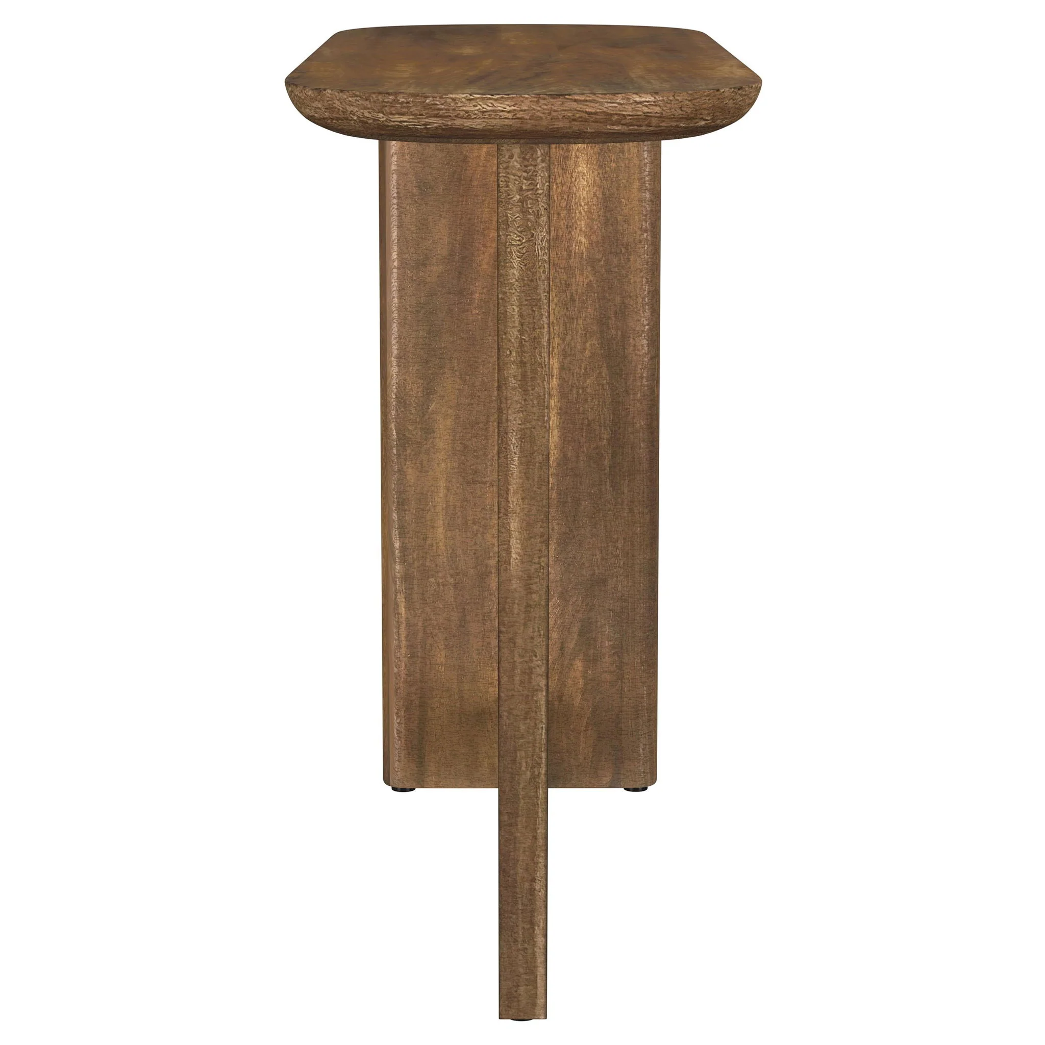 Fletcher Oval Solid Mango Wood Entryway Console Table Brown - Image 4