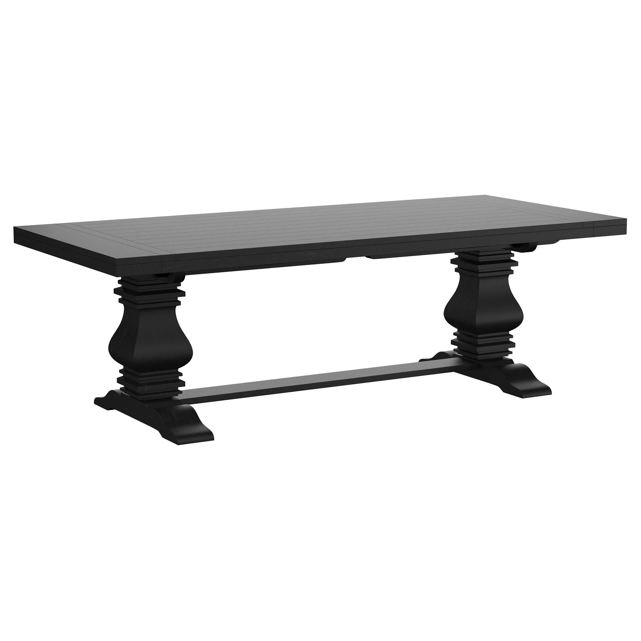 Florence 126-inch Extension Dining Table Distressed Black - Image 4