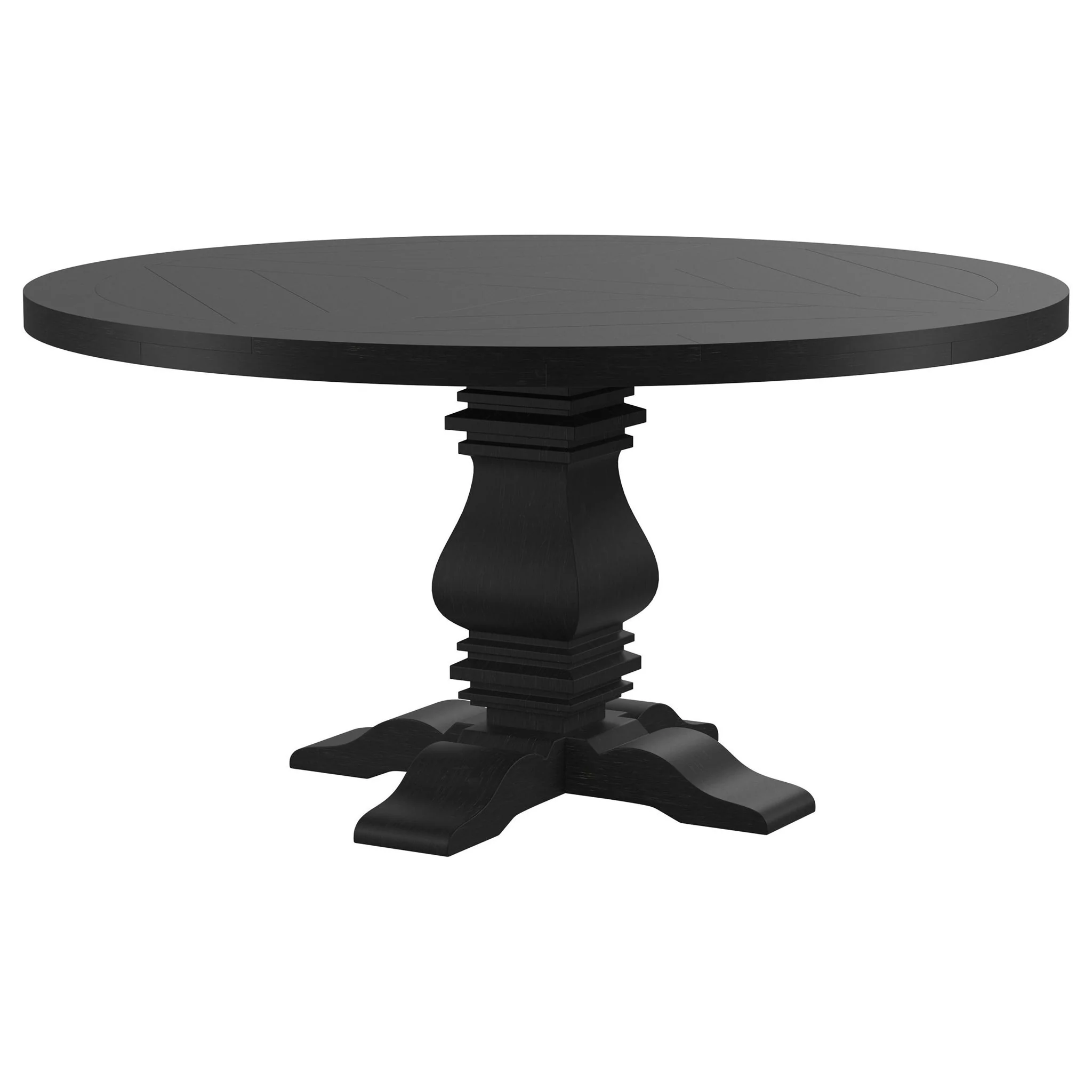 Florence Round 60-inch Pedestal Base Dining Table Black - Image 3