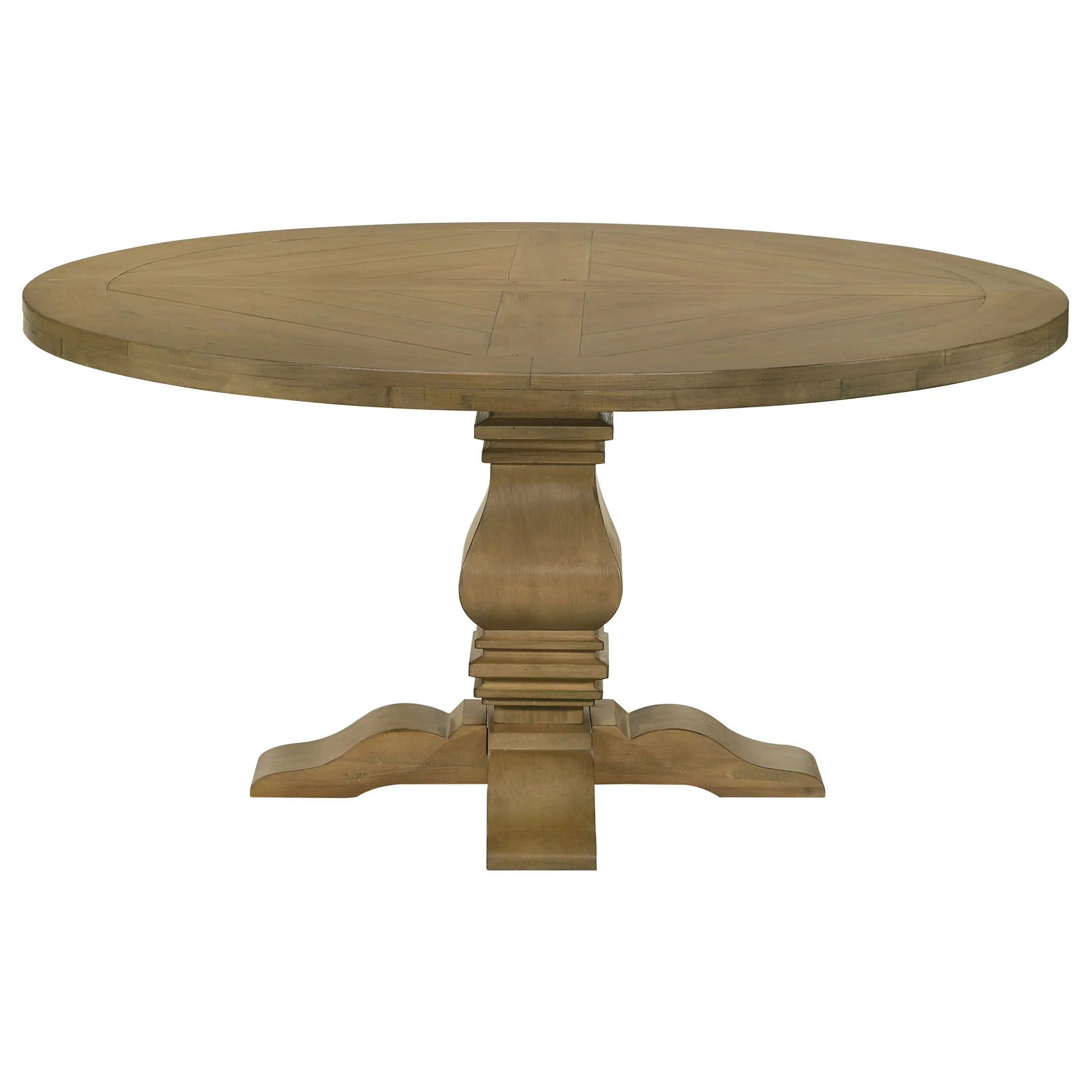 Florence Round 60-inch Wood Dining Table Rustic Honey - Image 2