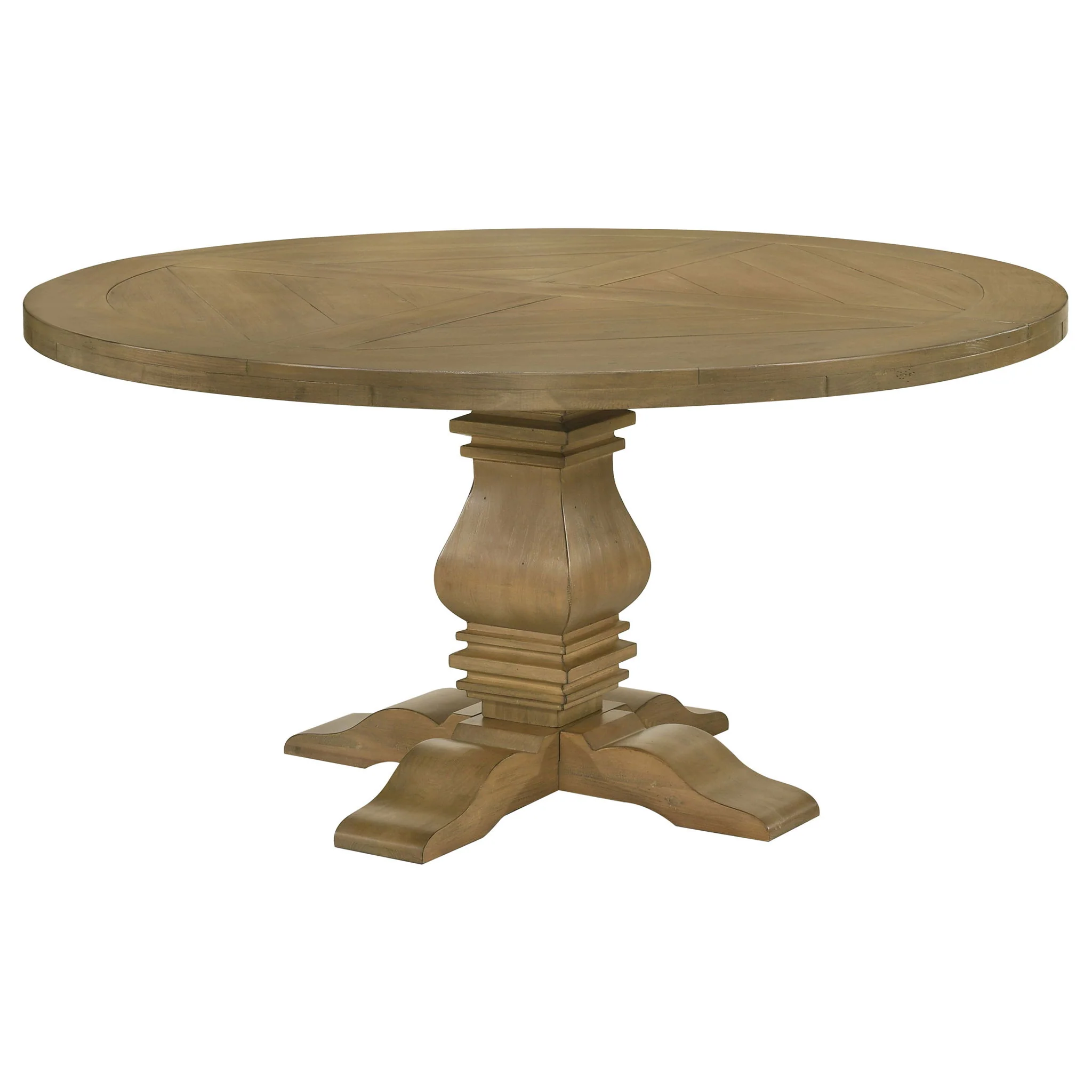 Florence Round 60-inch Wood Dining Table Rustic Honey - Image 4
